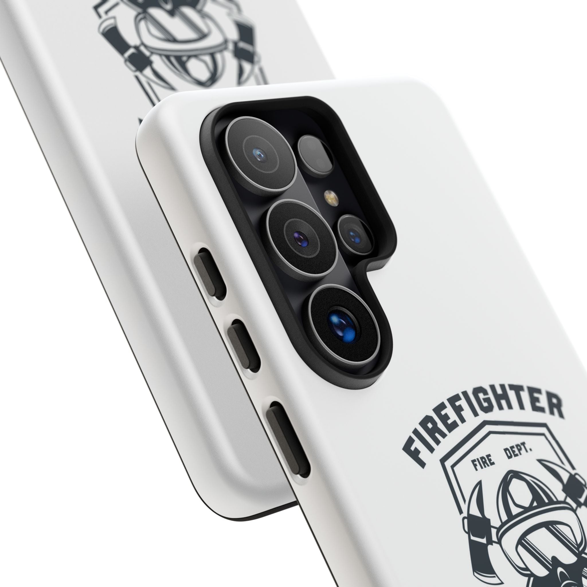 Firefighter Tough Phone Case — Fire Dept Helmet & Axes Protective Cover