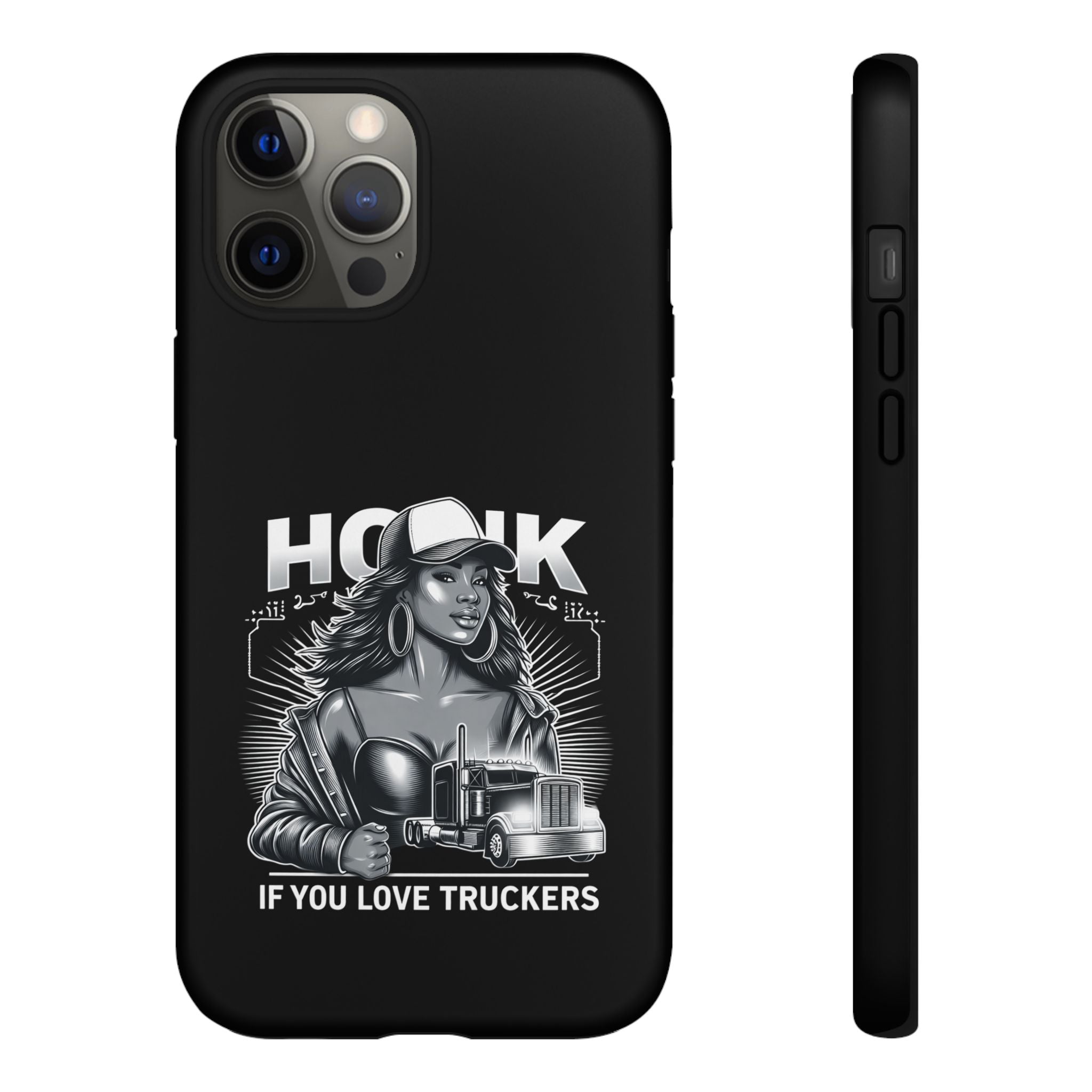 Phone Case — 'Honk' Trucker Girl Retro Semi Truck Protective Case