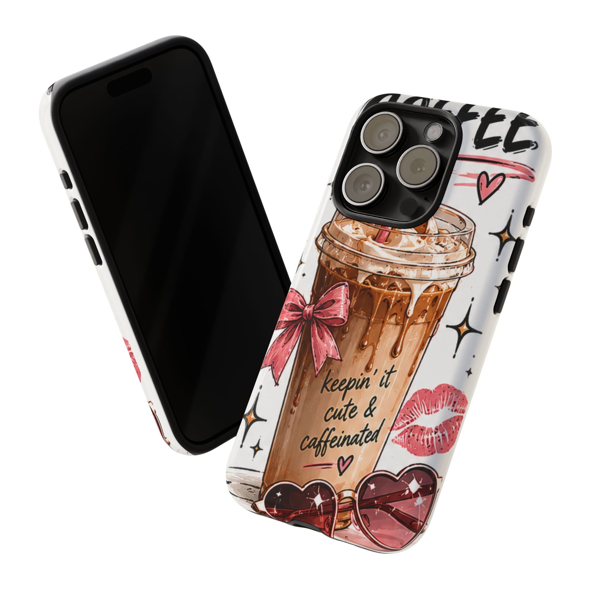 Phone Case — "Keepin' It Cute & Caffeinated" Iced Coffee Design
