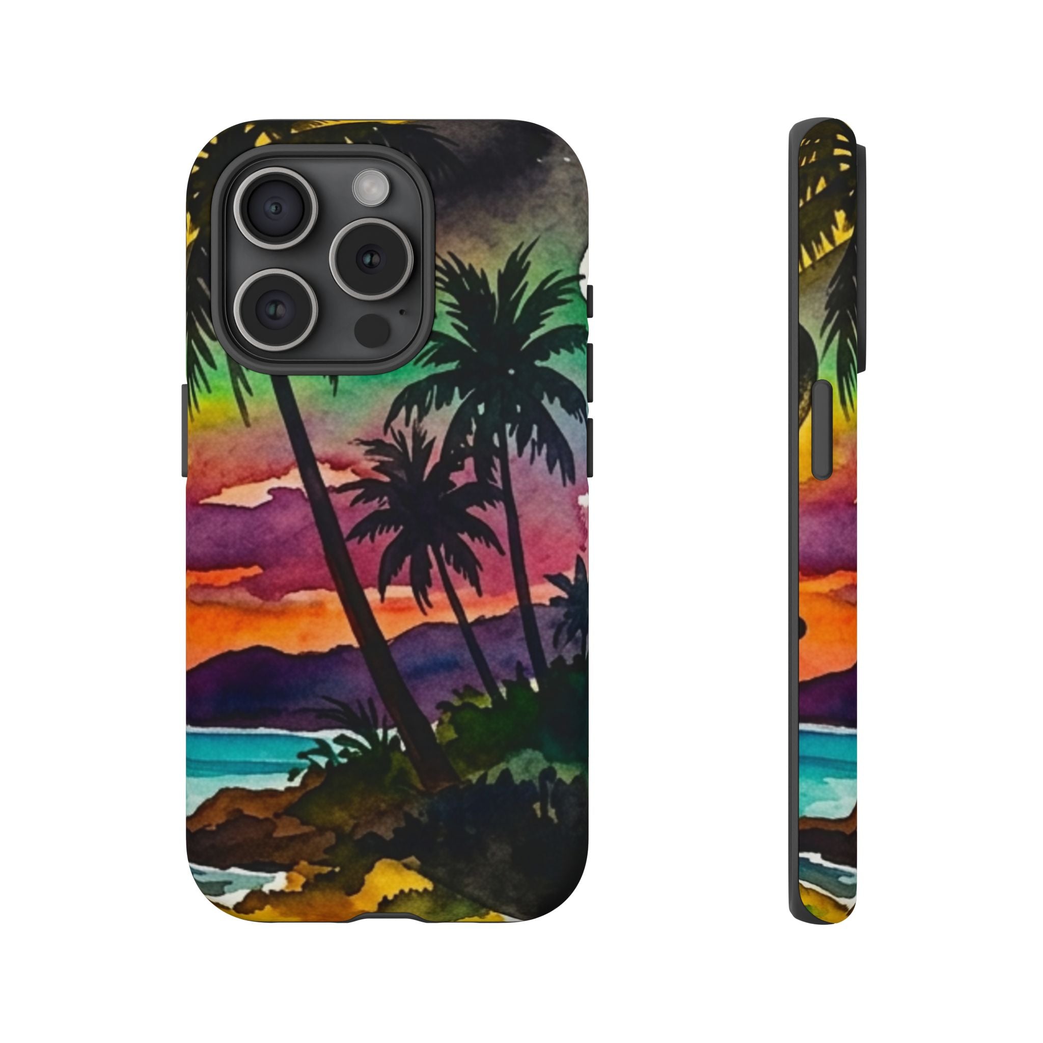 Tropical Sunset Phone Case – Palm Tree Beach Protective Cover