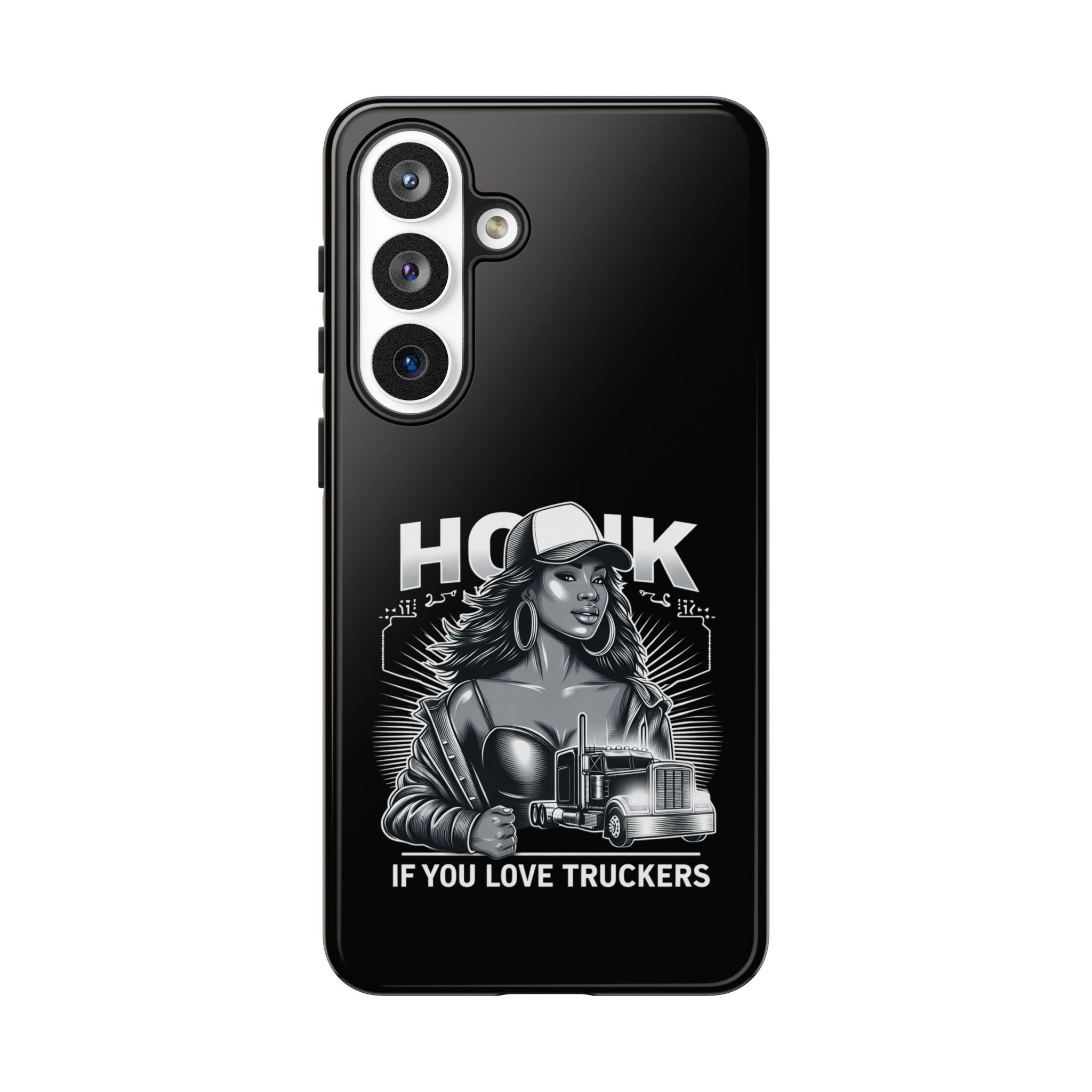 Phone Case — 'Honk' Trucker Girl Retro Semi Truck Protective Case