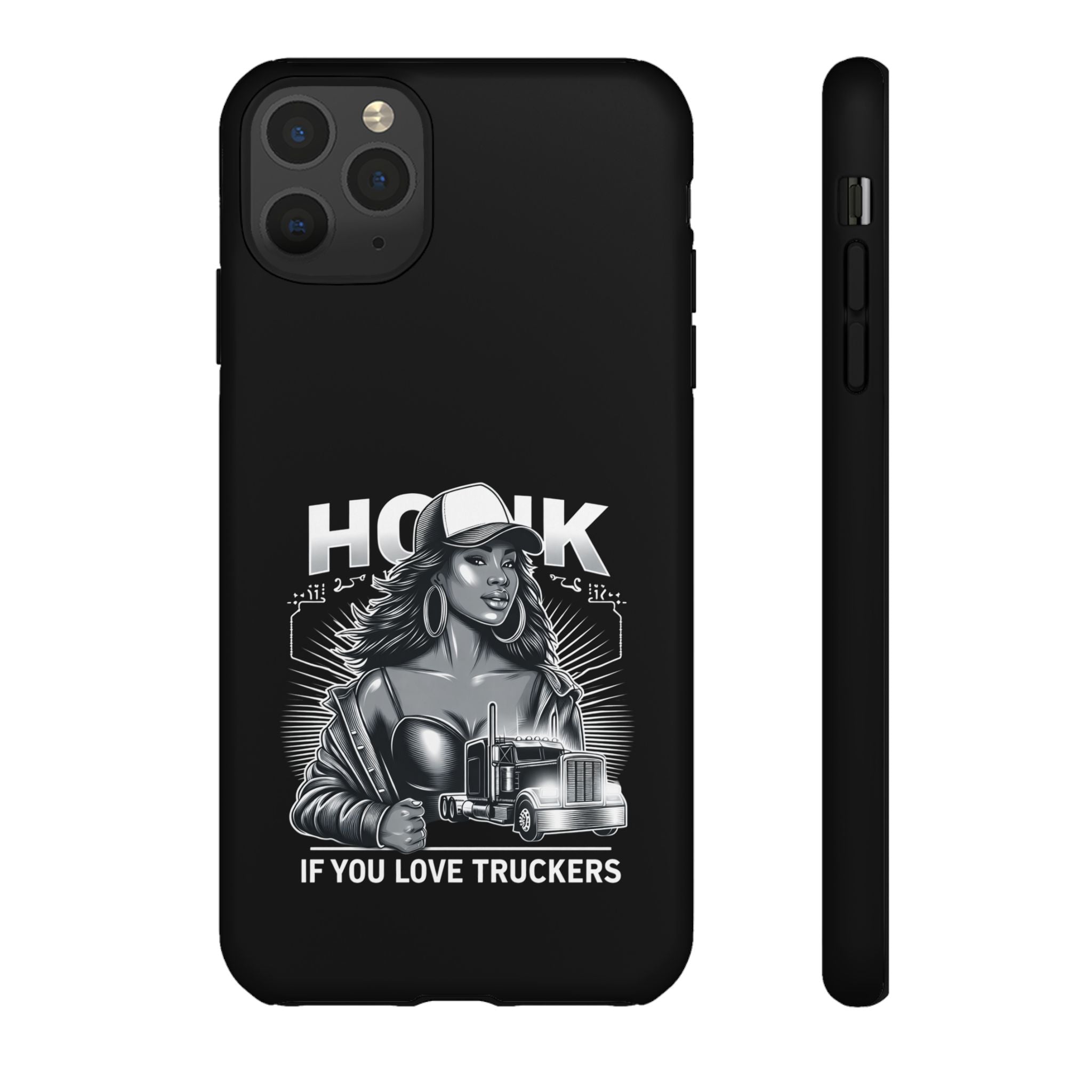 Phone Case — 'Honk' Trucker Girl Retro Semi Truck Protective Case