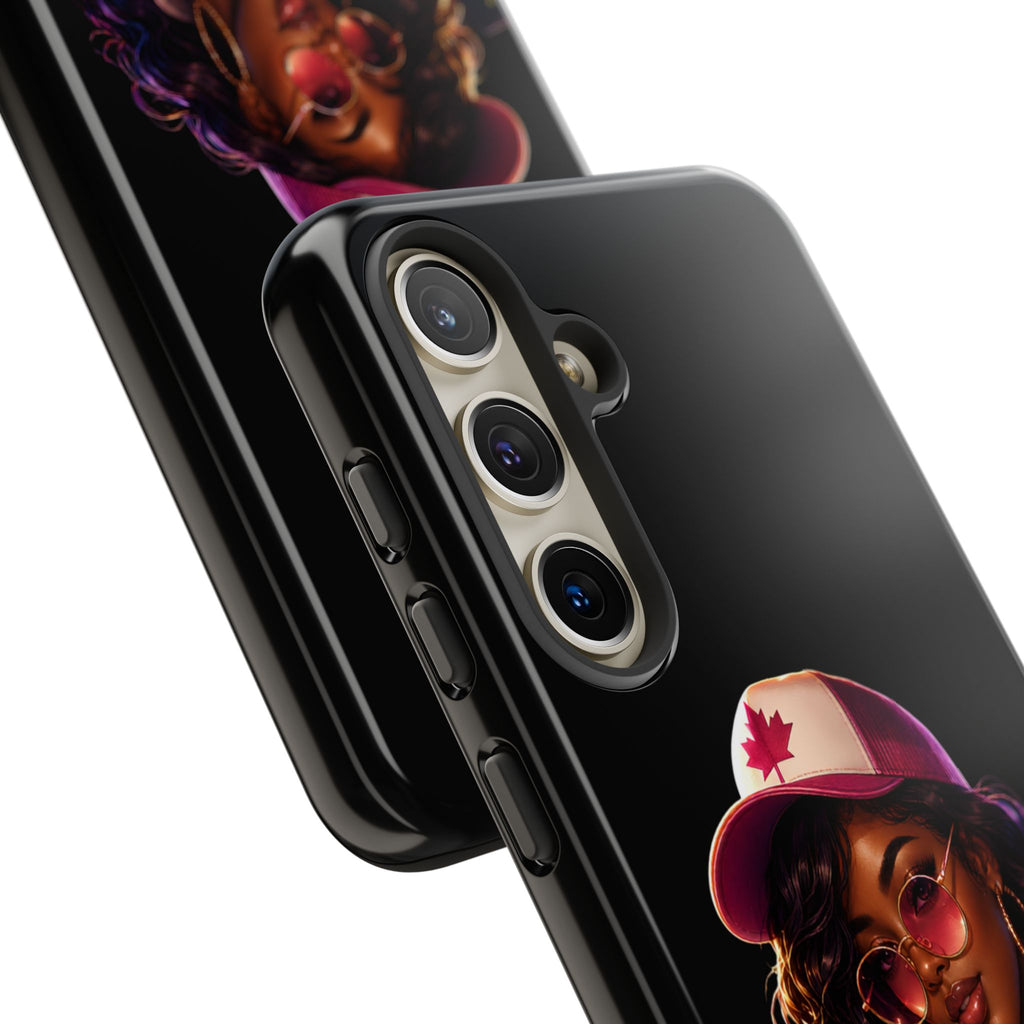 Phone Case - Cool Urban Woman with Headphones & Maple Hat