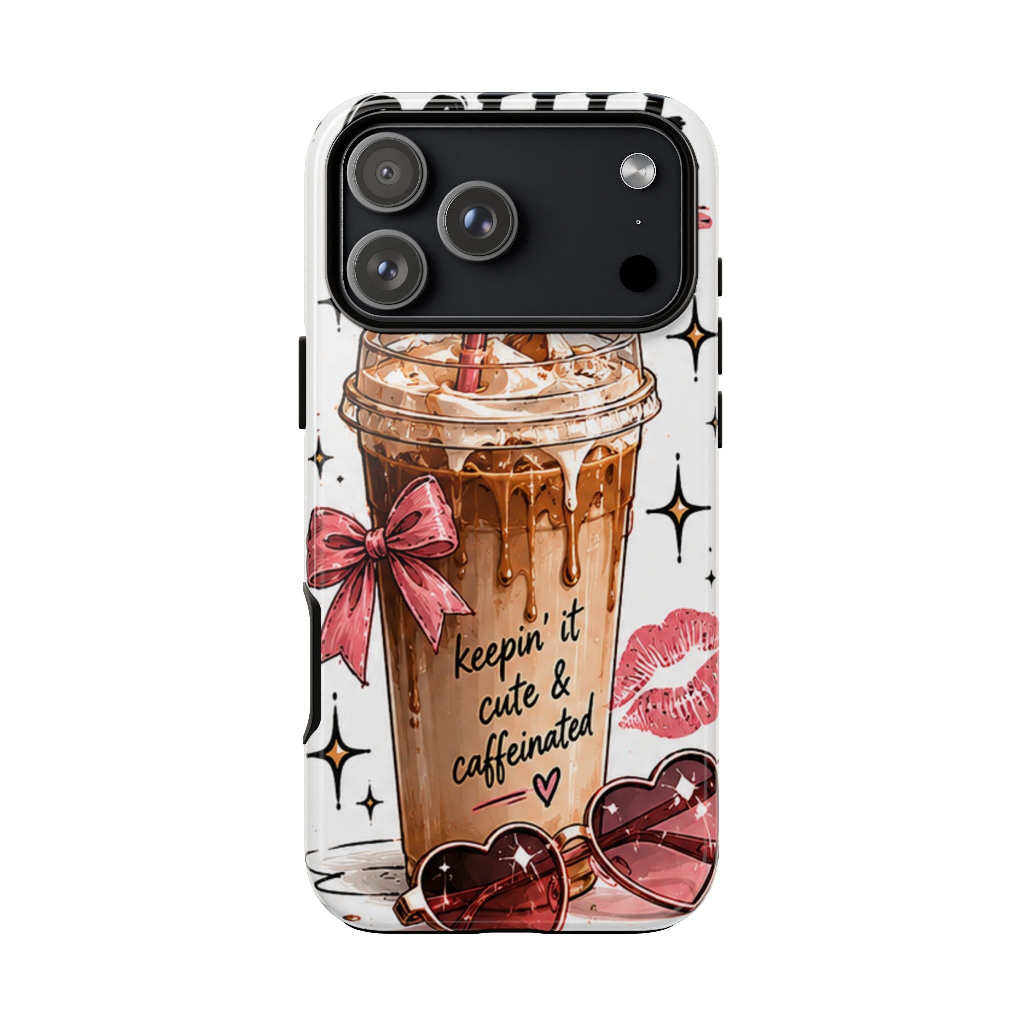 Phone Case — "Keepin' It Cute & Caffeinated" Iced Coffee Design