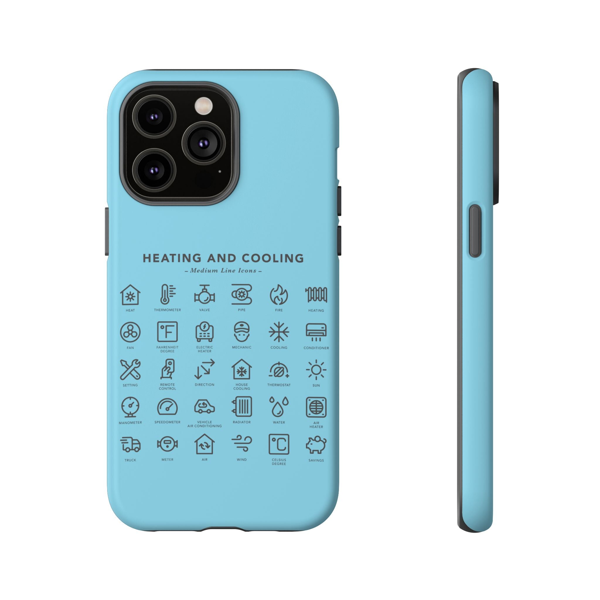 Heating and Cooling Icons Phone Case – HVAC Technician Protective Phone Cover