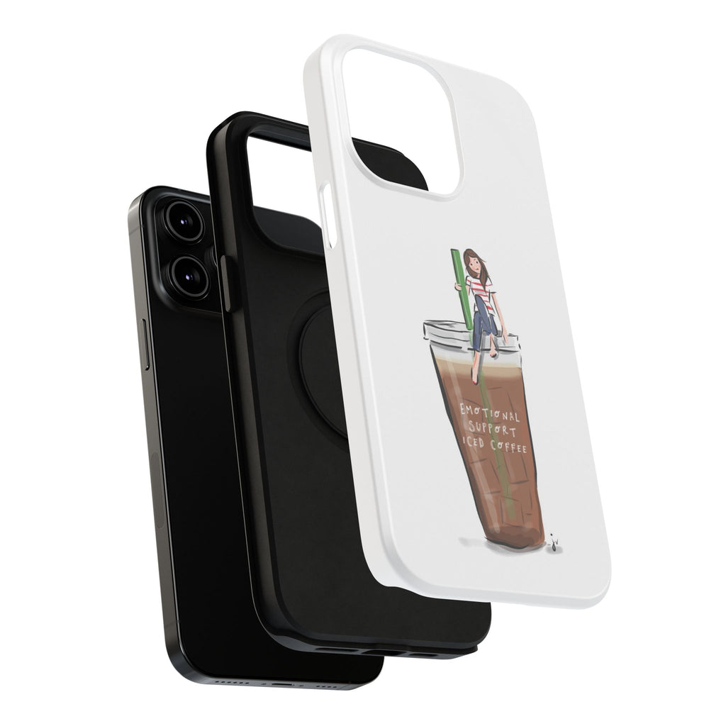 Iced Coffee & Me Phone Case — Cute Illustration 'Emotional Support Iced Coffee' Impact-Resistant Case