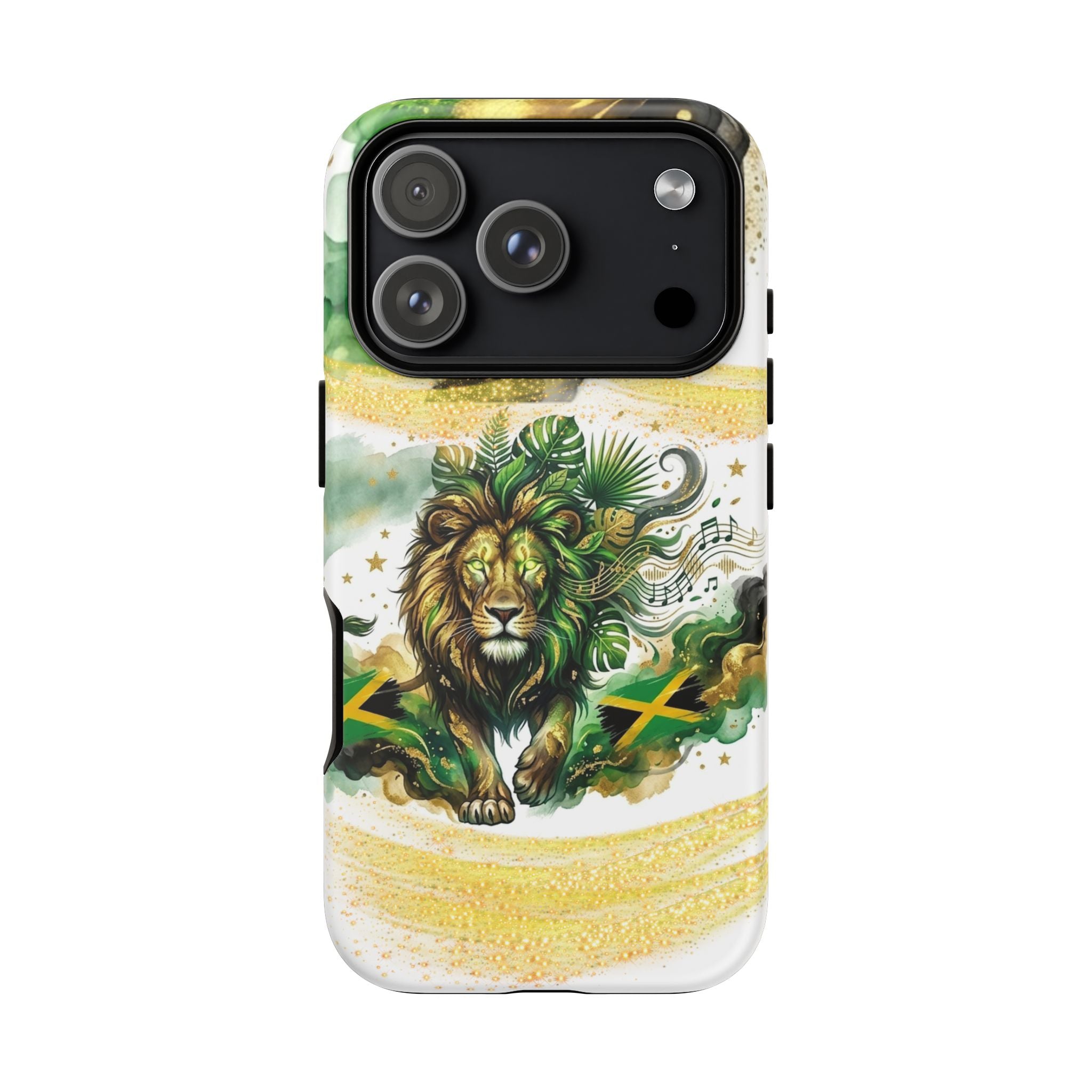 Reggae Lion Phone Case — Jamaican Flag Rasta Art Tough Phone Cover