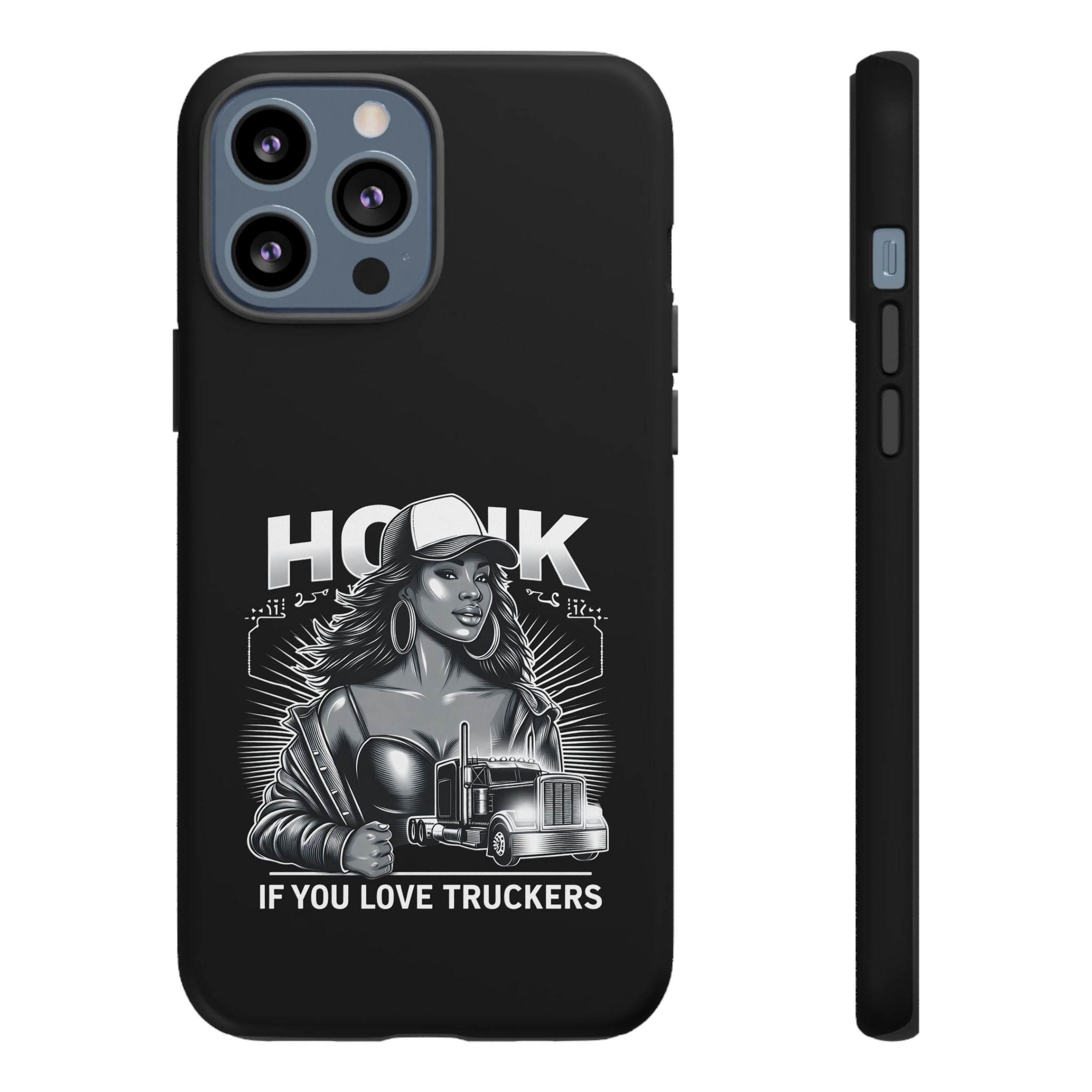 Phone Case — 'Honk' Trucker Girl Retro Semi Truck Protective Case