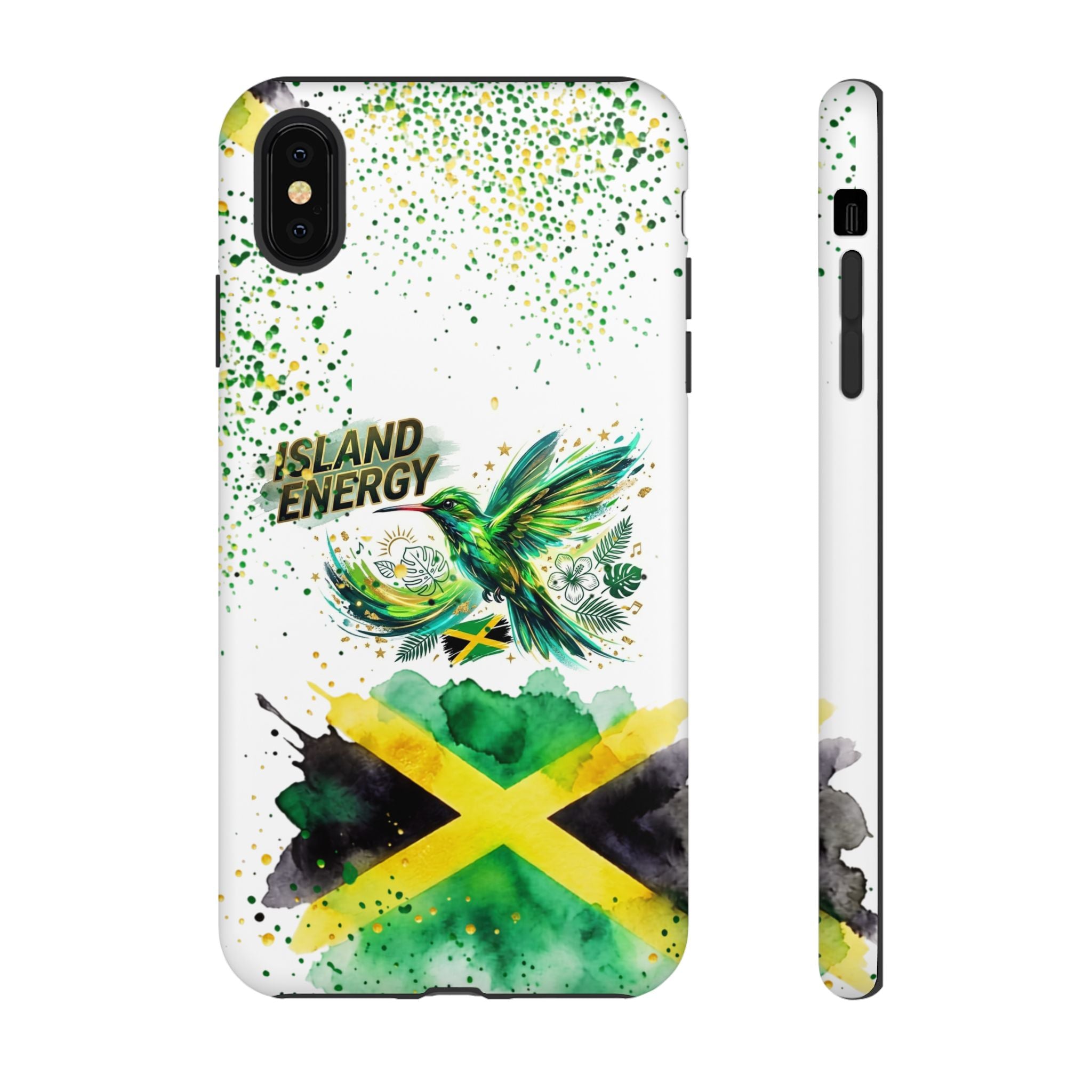 Island Energy Tough Phone Case — Colorful Hummingbird & Tropical Sunset Protective Cover