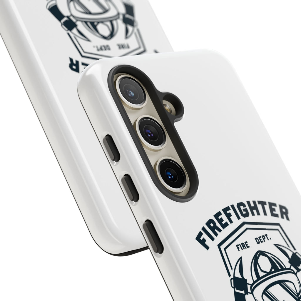 Firefighter Tough Phone Case — Fire Dept Helmet & Axes Protective Cover