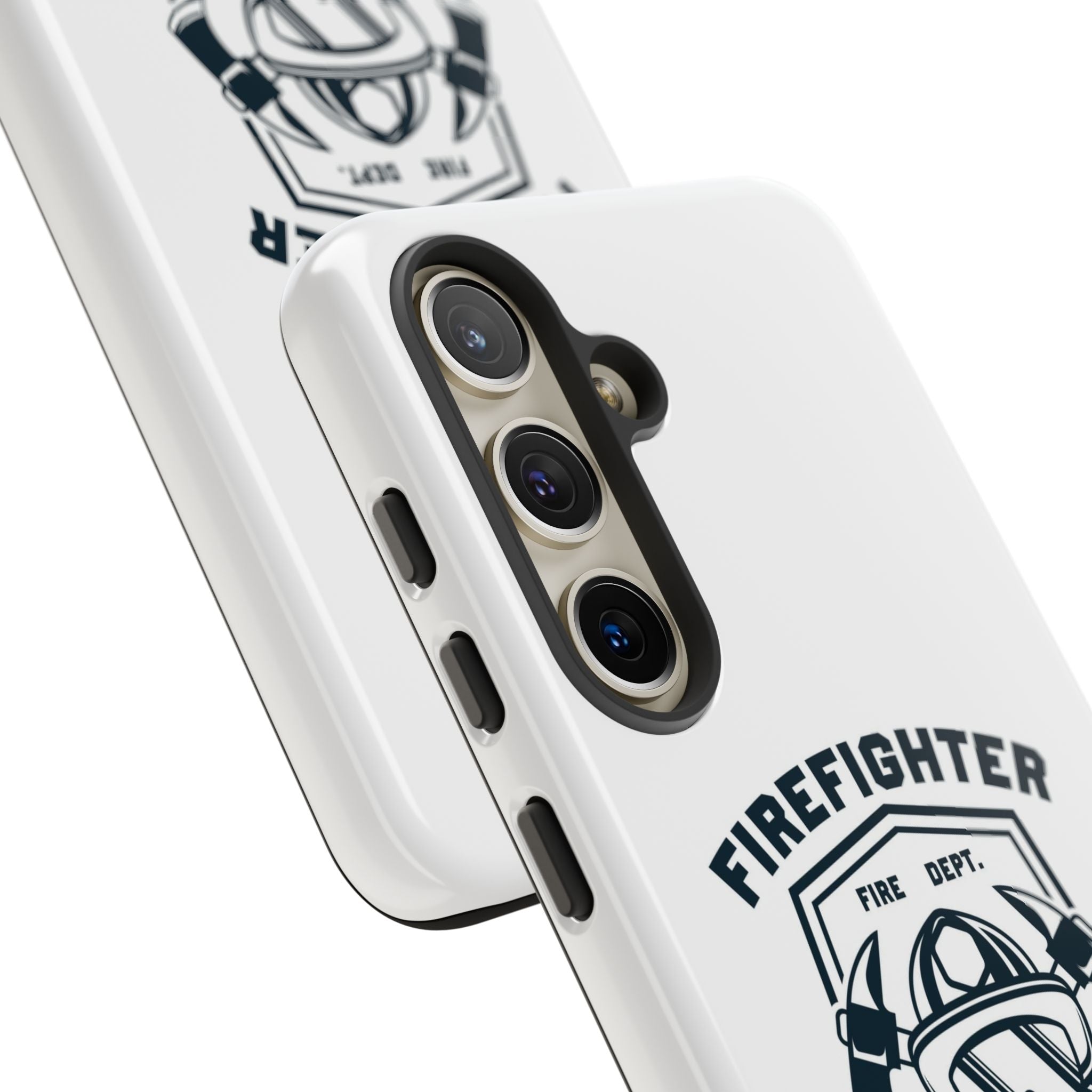 Firefighter Tough Phone Case — Fire Dept Helmet & Axes Protective Cover