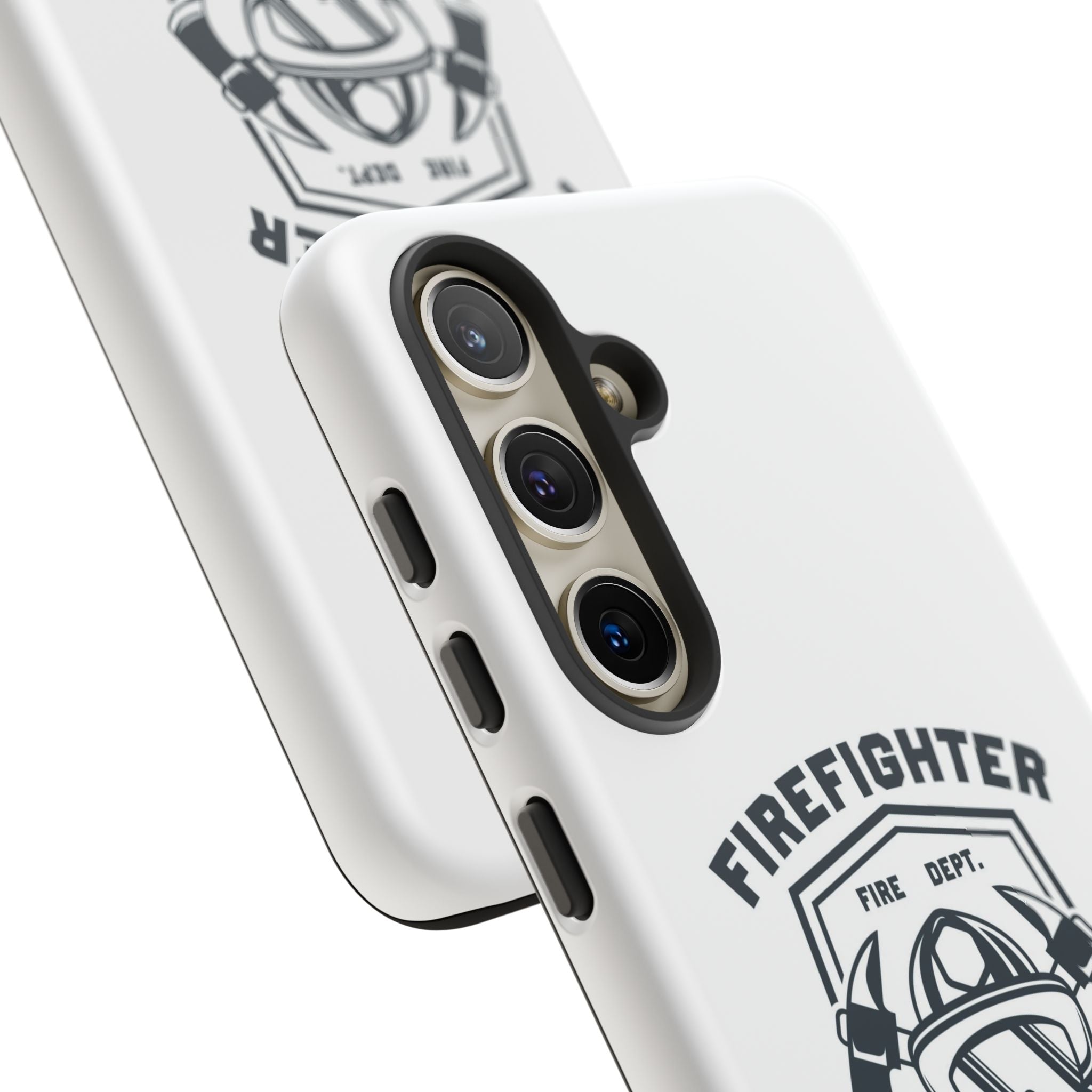 Firefighter Tough Phone Case — Fire Dept Helmet & Axes Protective Cover