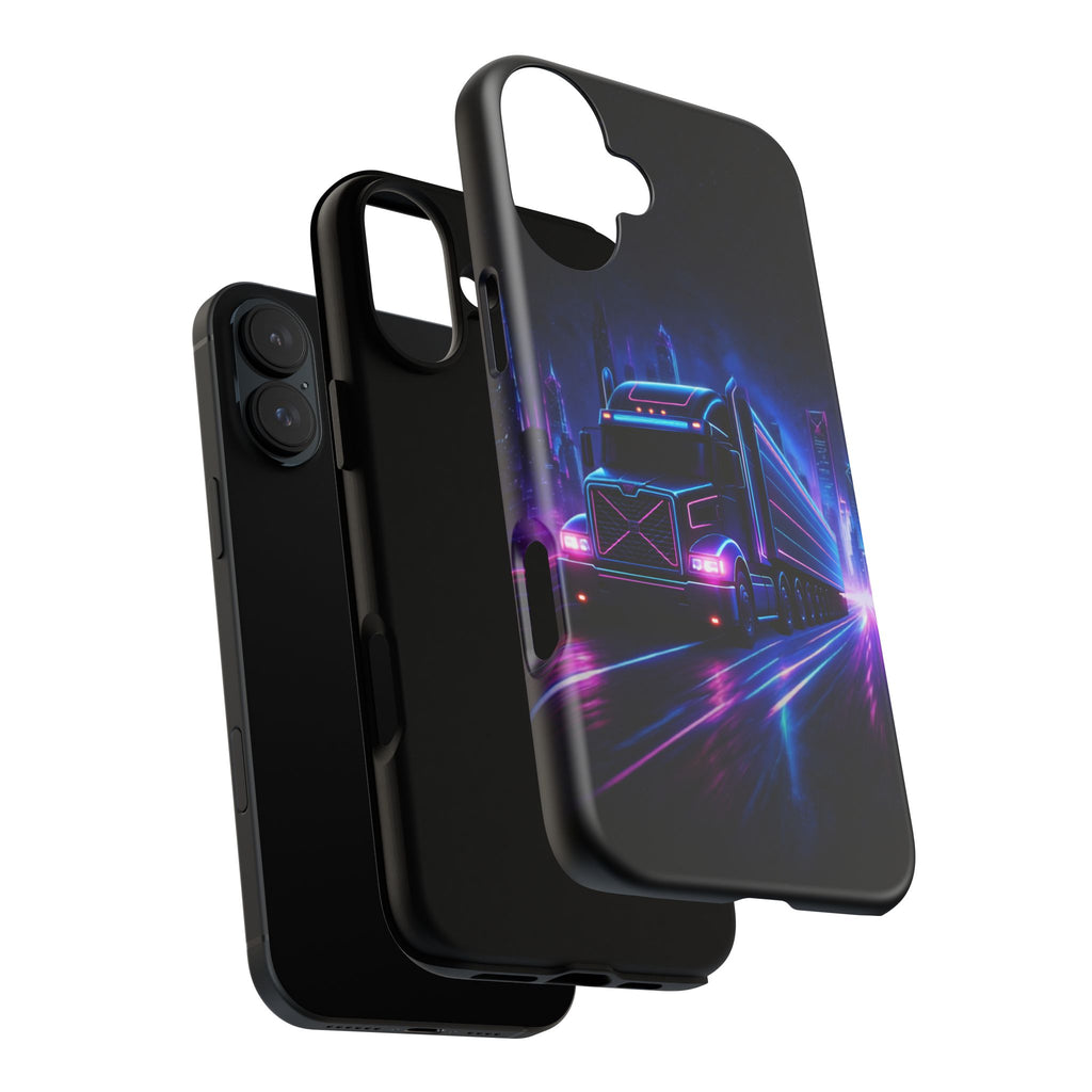 Neon Retro Rig Phone Case — Trucker Semi Truck Nightscape Protective Case