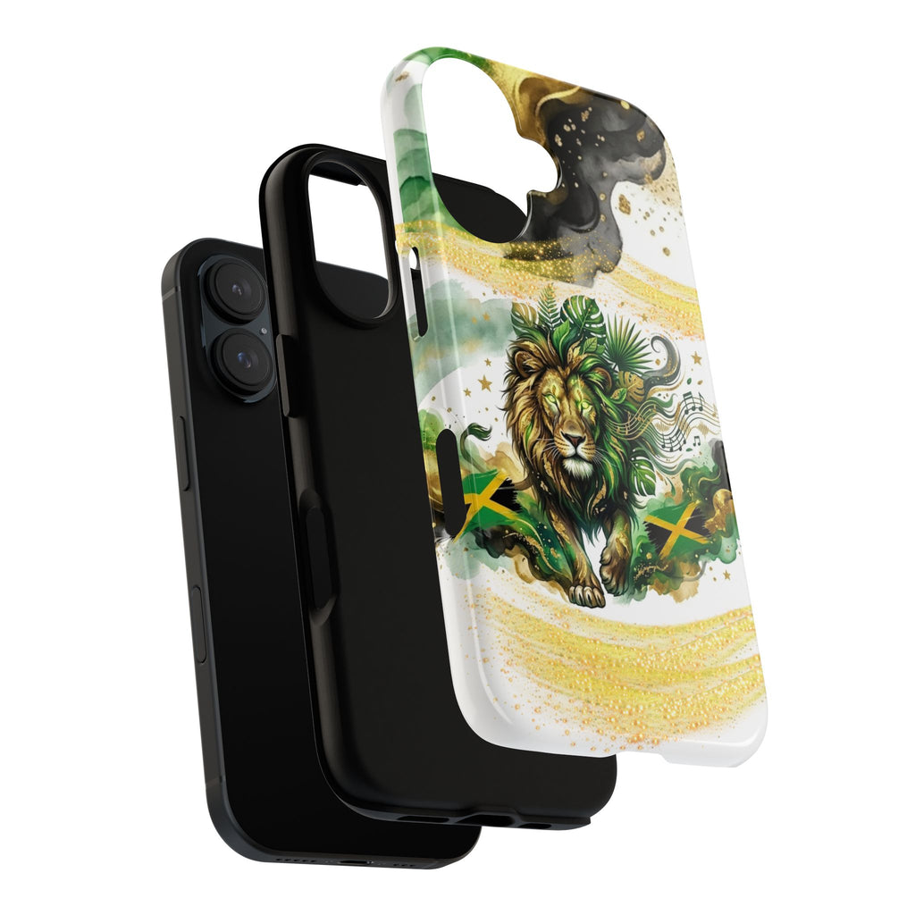 Reggae Lion Phone Case — Jamaican Flag Rasta Art Tough Phone Cover