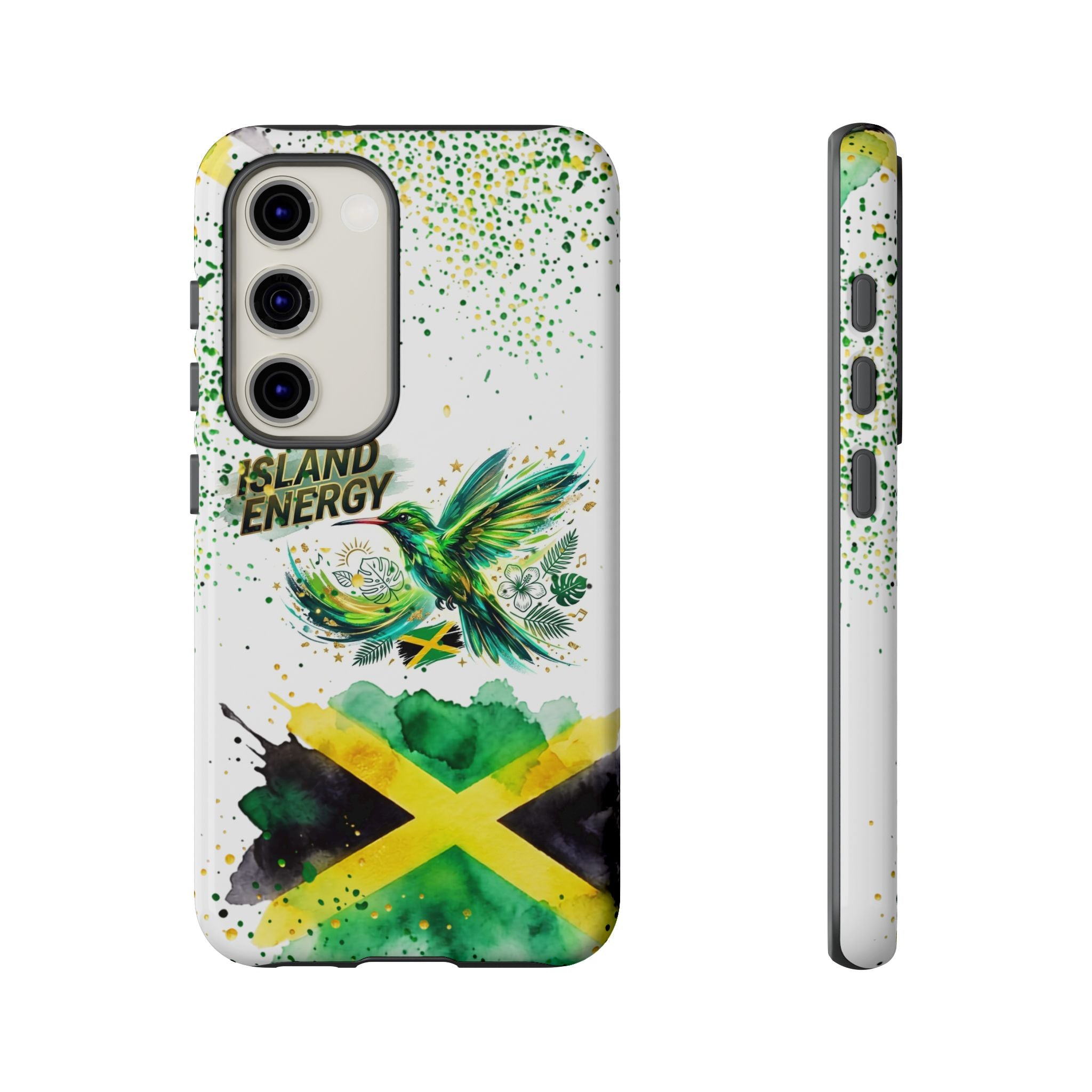 Island Energy Tough Phone Case — Colorful Hummingbird & Tropical Sunset Protective Cover
