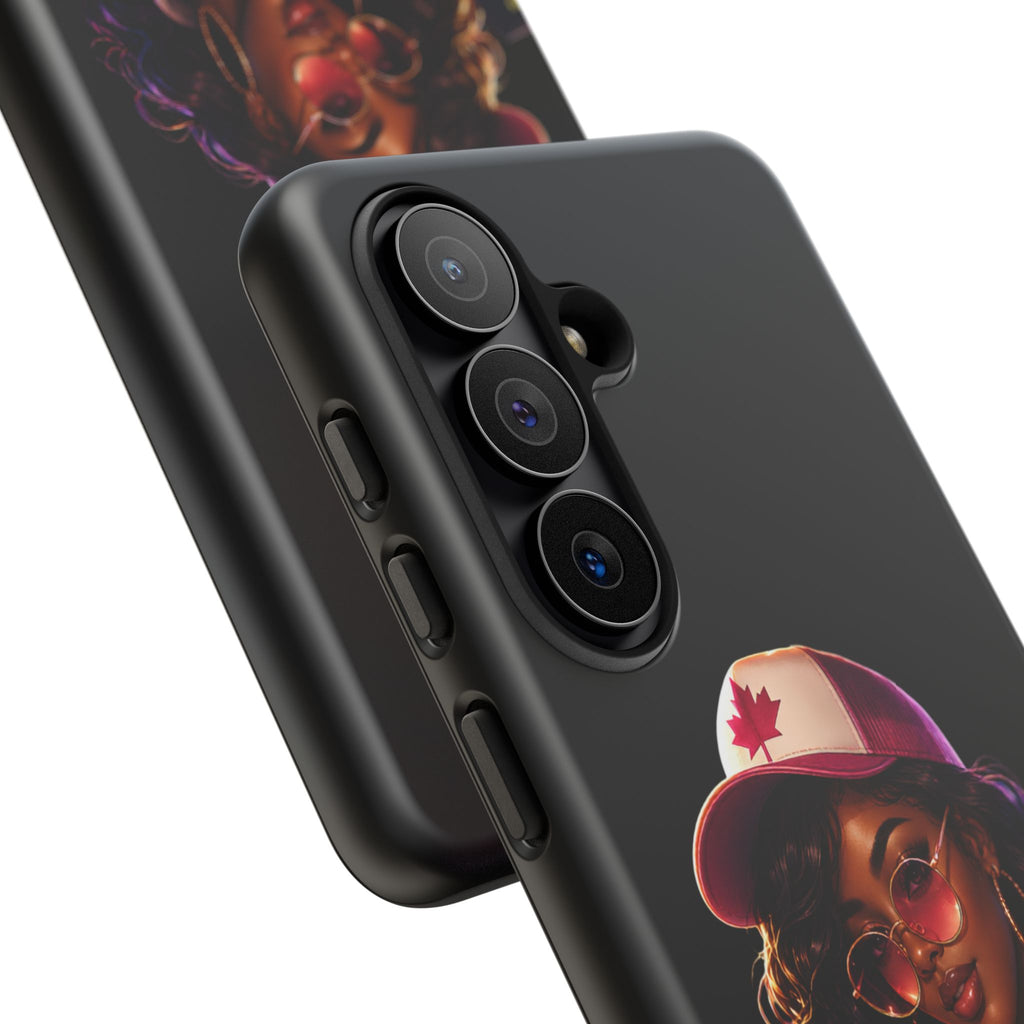Phone Case - Cool Urban Woman with Headphones & Maple Hat