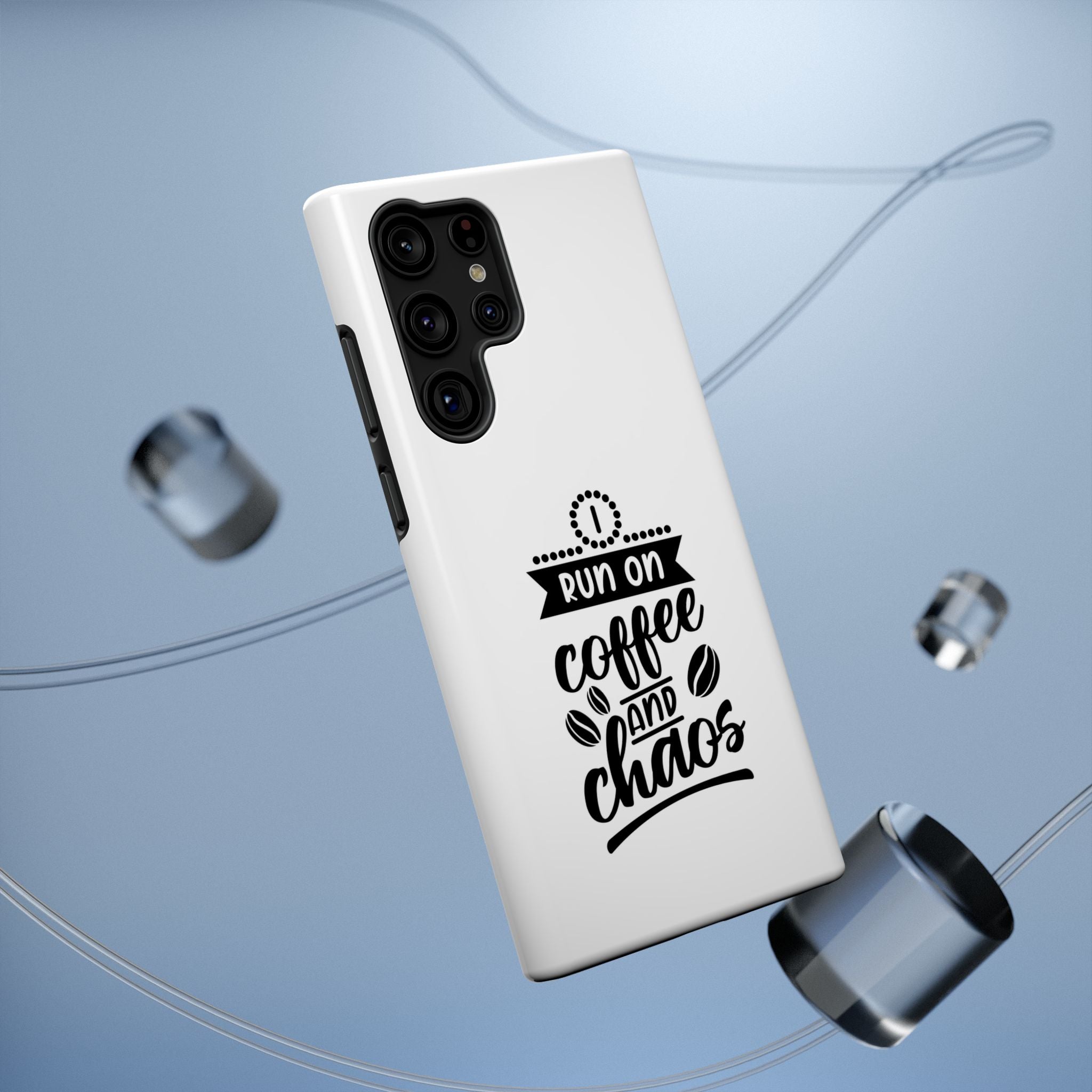 Phone Case — "Run on Coffee and Chaos" Impact-Resistant Protective Cover