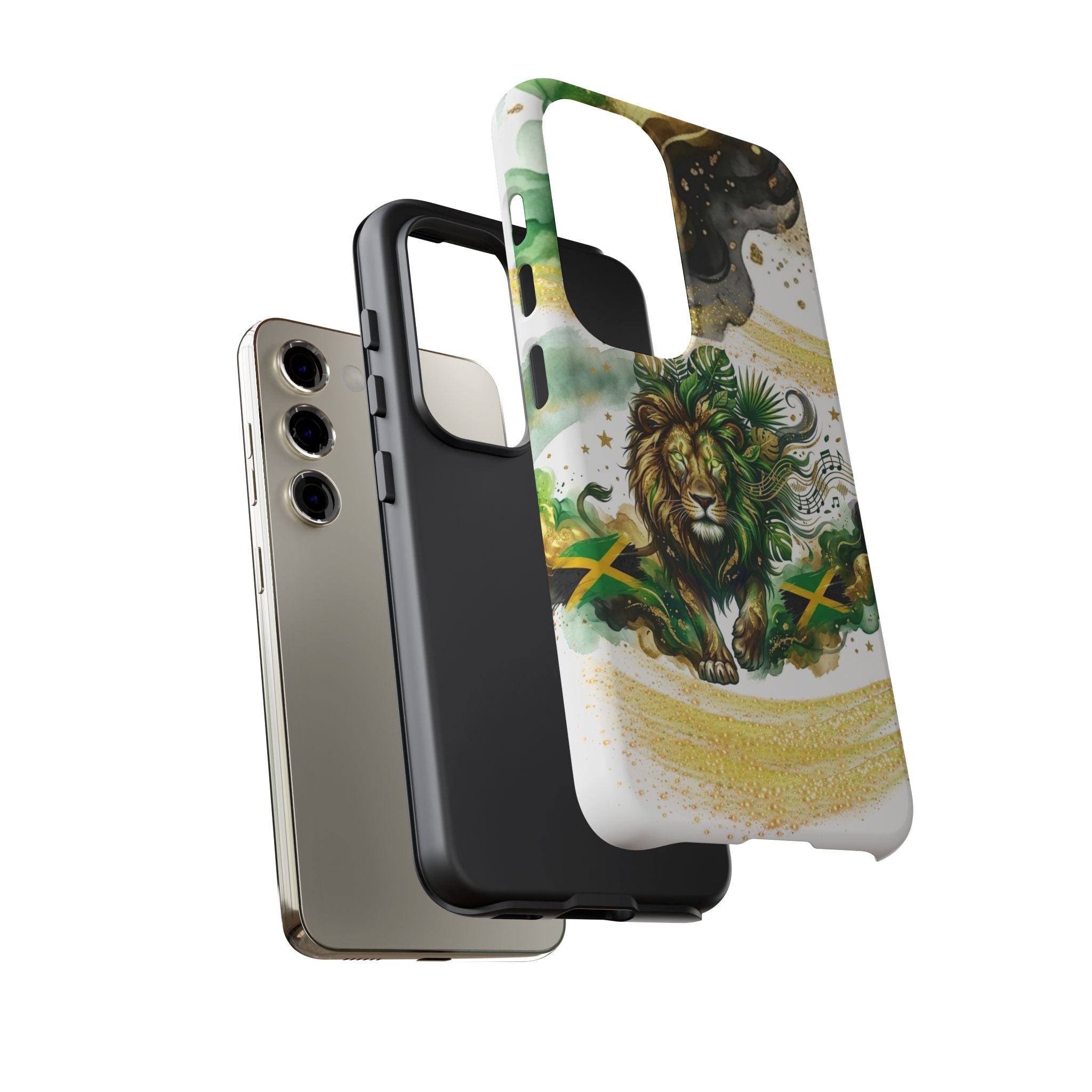 Reggae Lion Phone Case — Jamaican Flag Rasta Art Tough Phone Cover