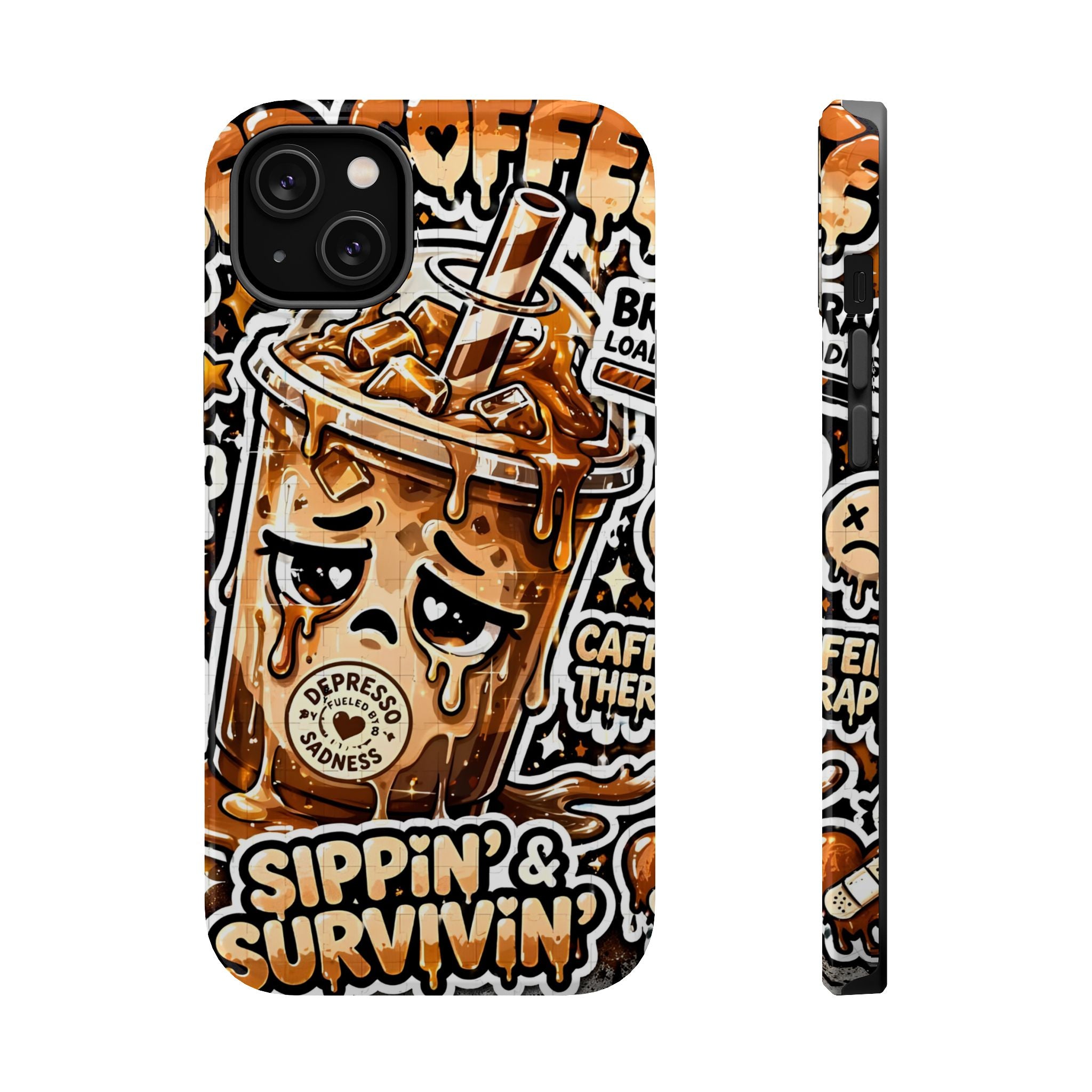 Iced Coffee Phone Case — “Sippin' & Survivin'” Magnetic Impact-Resistant Case