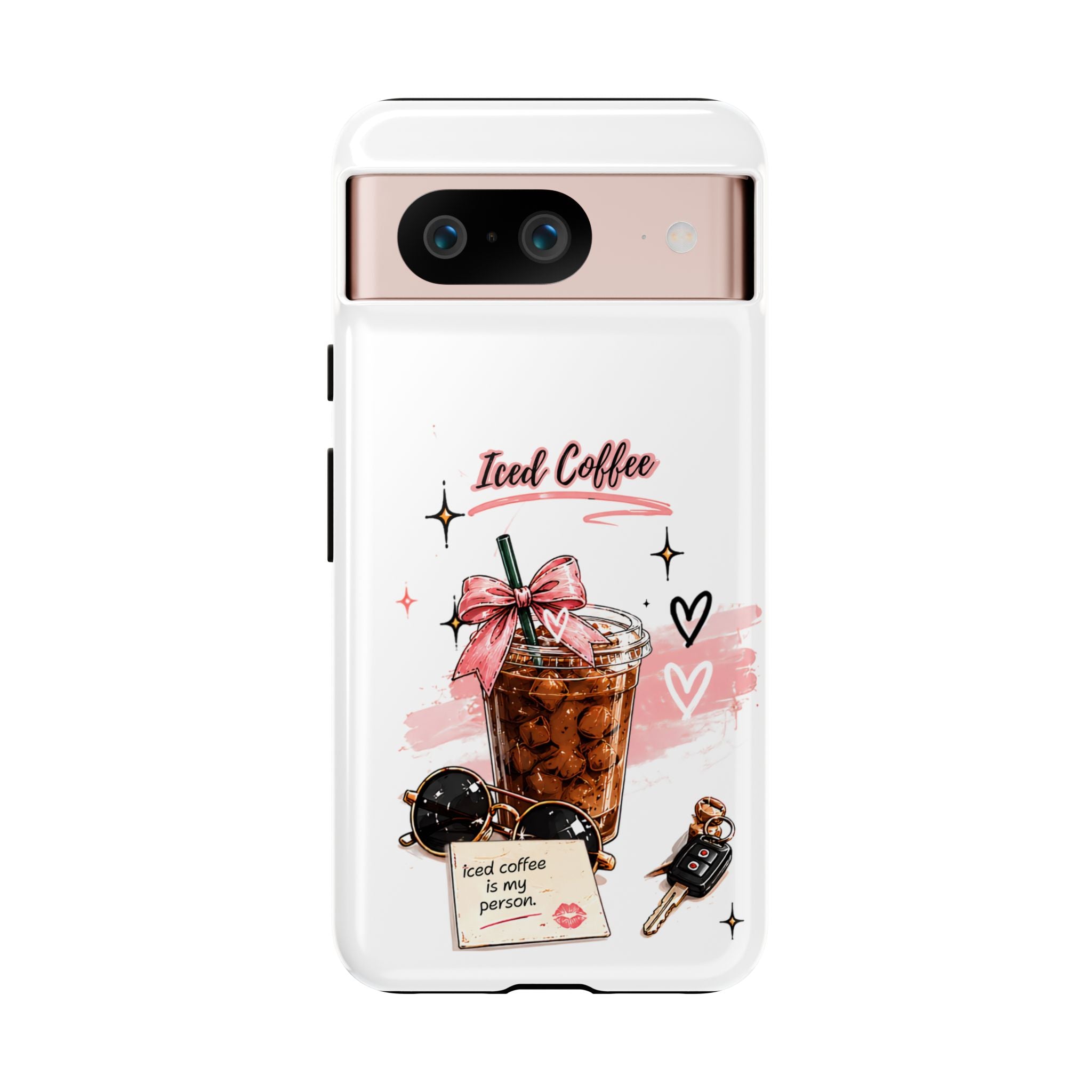 Iced Coffee Phone Case – Cute Pink Boba Design ("Iced coffee is my person")