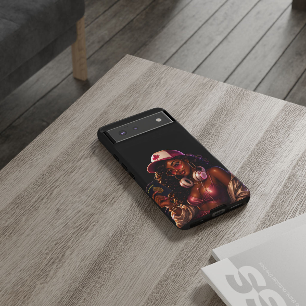 Phone Case - Cool Urban Woman with Headphones & Maple Hat