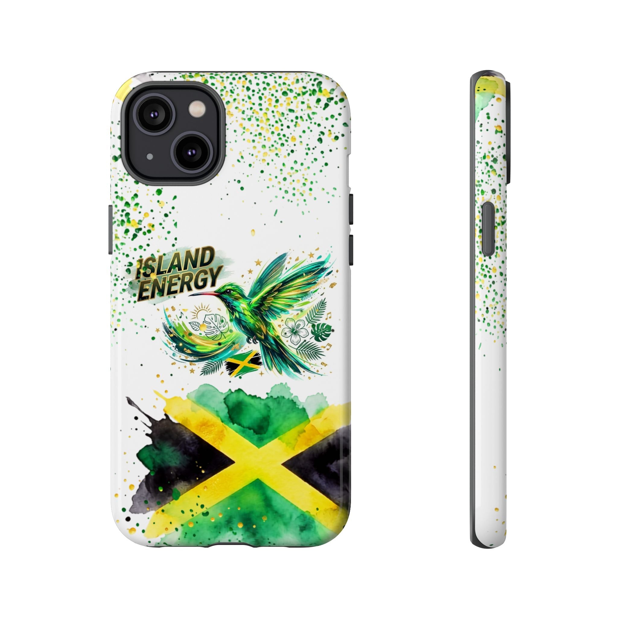 Island Energy Tough Phone Case — Colorful Hummingbird & Tropical Sunset Protective Cover
