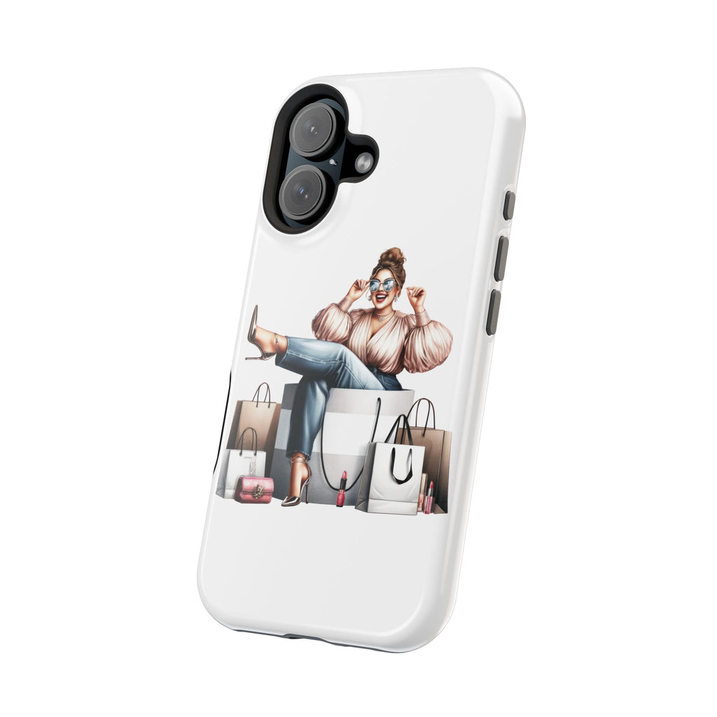Magnetic Impact-Resistant Case — Luxury Shopper Goddess on Clouds Phone Cover