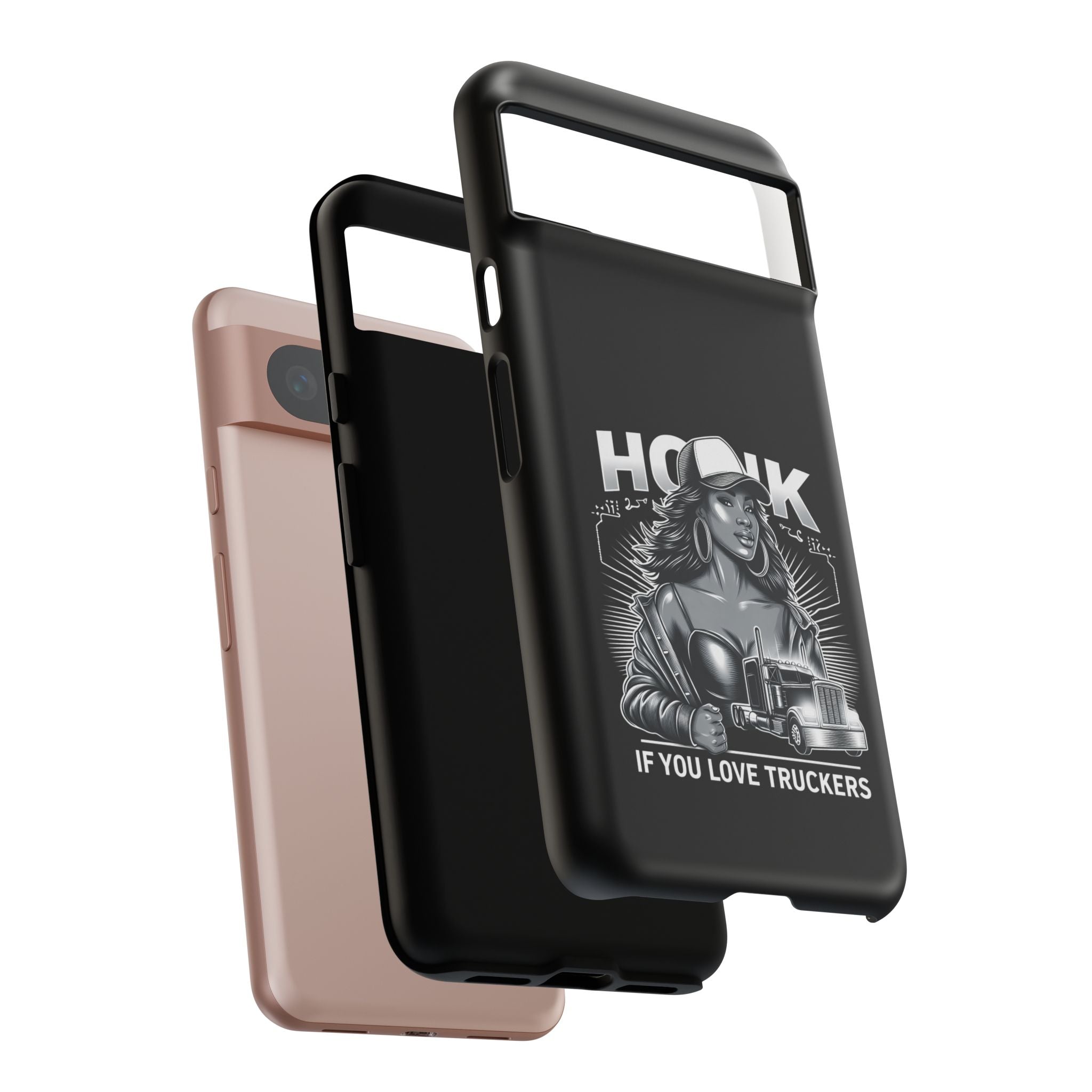 Phone Case — 'Honk' Trucker Girl Retro Semi Truck Protective Case