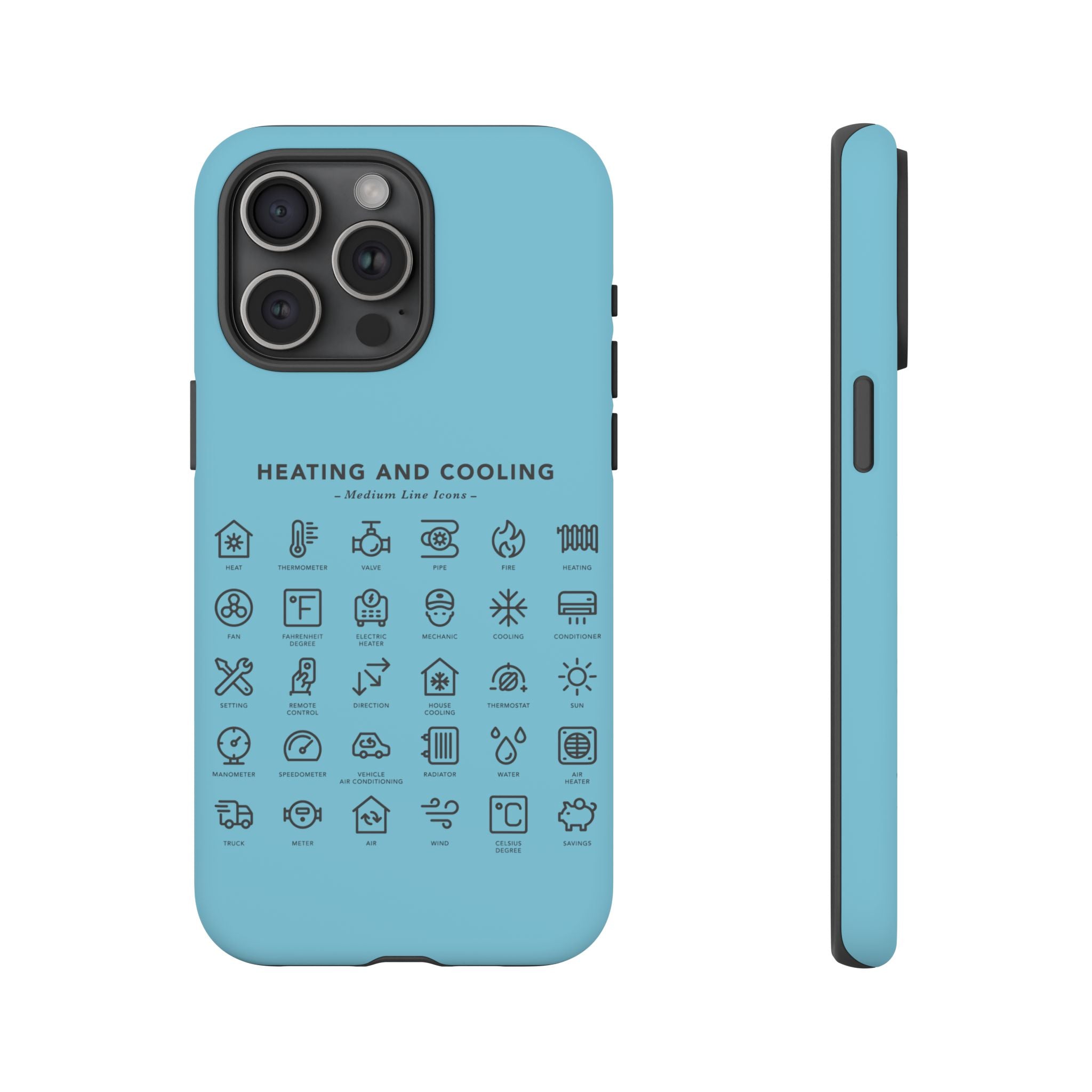 Heating and Cooling Icons Phone Case – HVAC Technician Protective Phone Cover