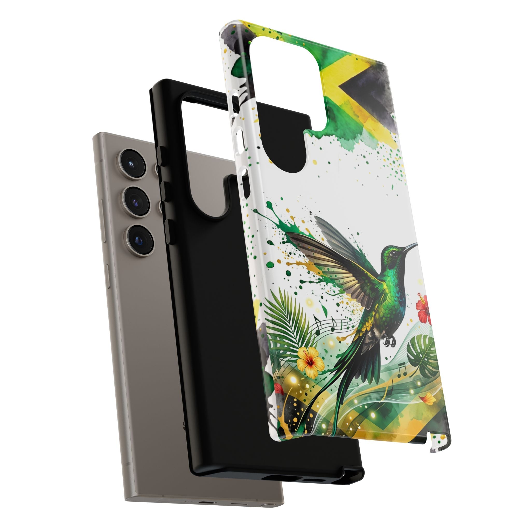 Hummingbird Jamaica Tough Phone Case – Tropical Floral Protective Cover