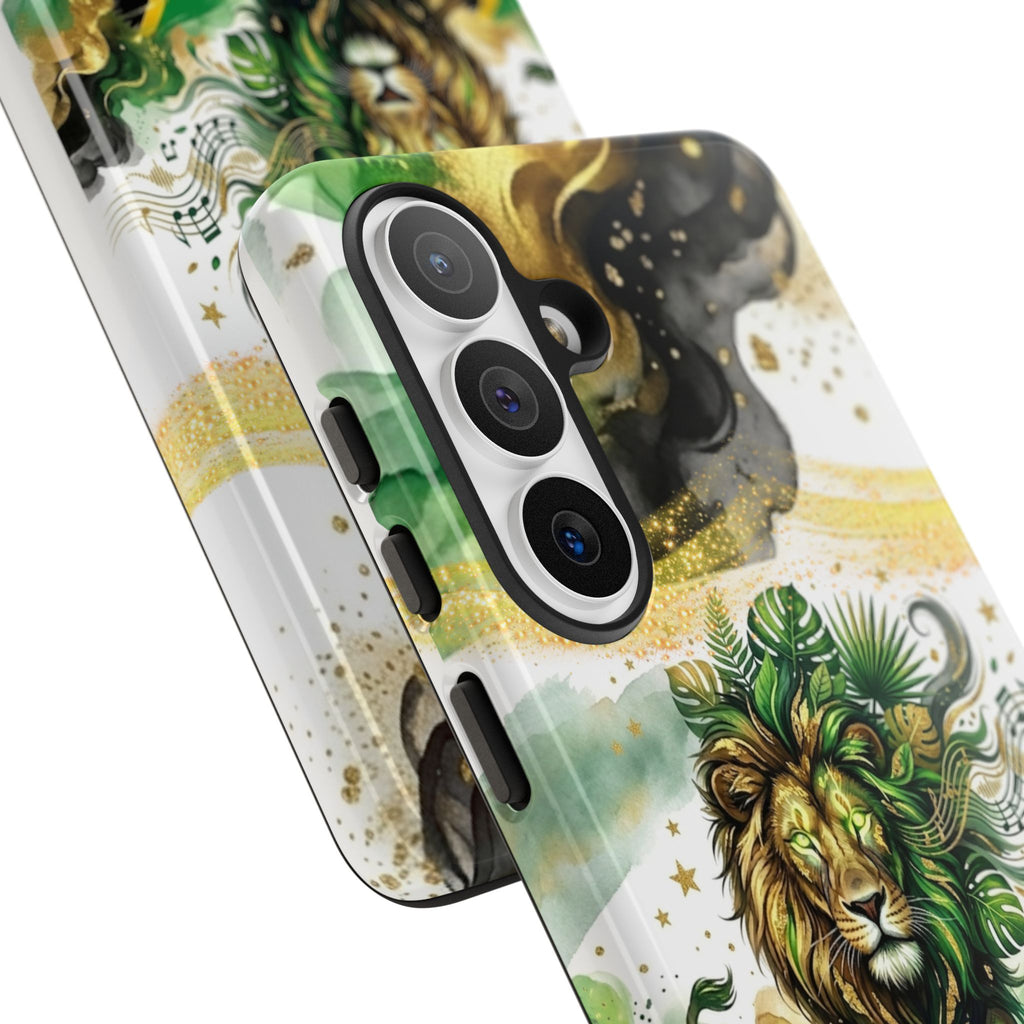 Reggae Lion Phone Case — Jamaican Flag Rasta Art Tough Phone Cover