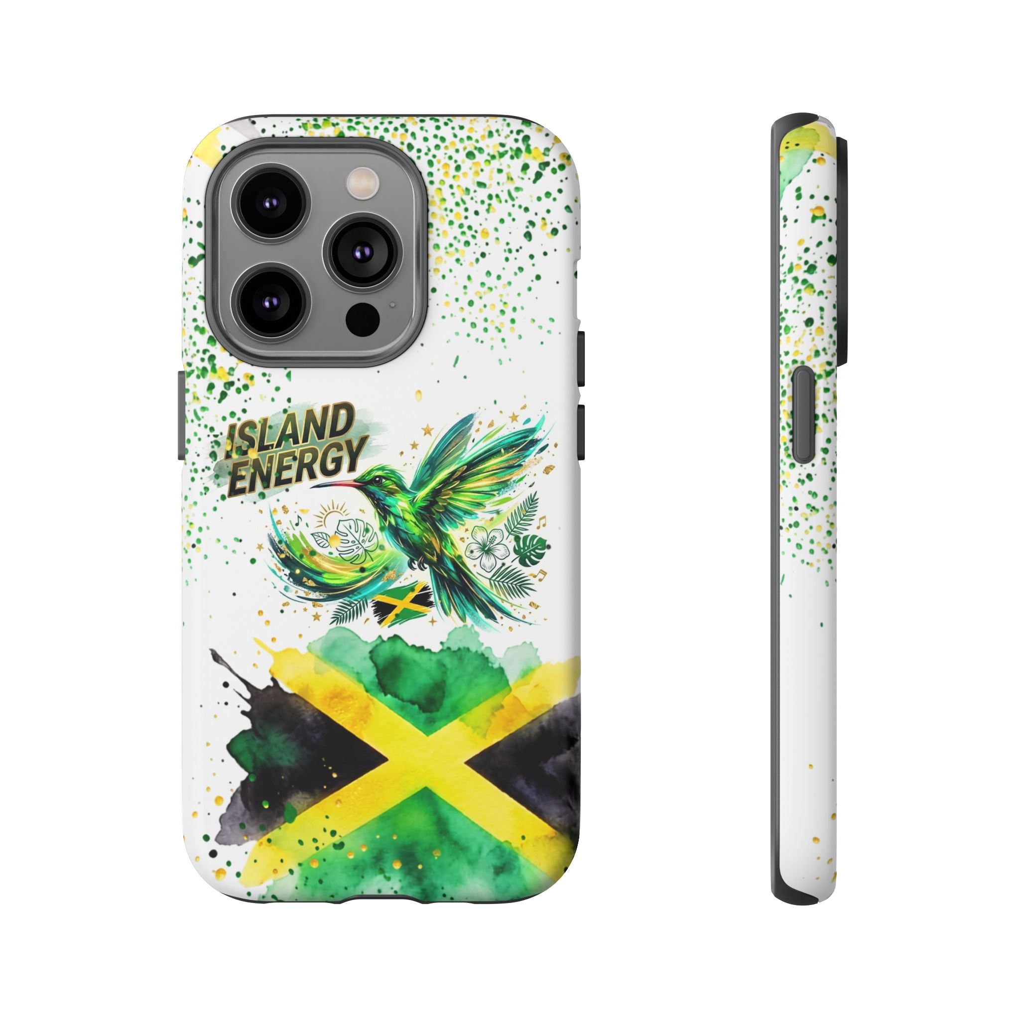 Island Energy Tough Phone Case — Colorful Hummingbird & Tropical Sunset Protective Cover