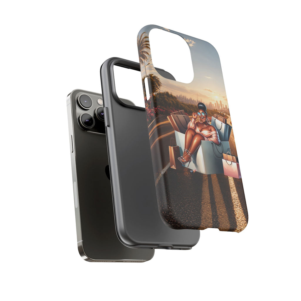 Phone Case — Chic Shopper Illustration on Cloud Background