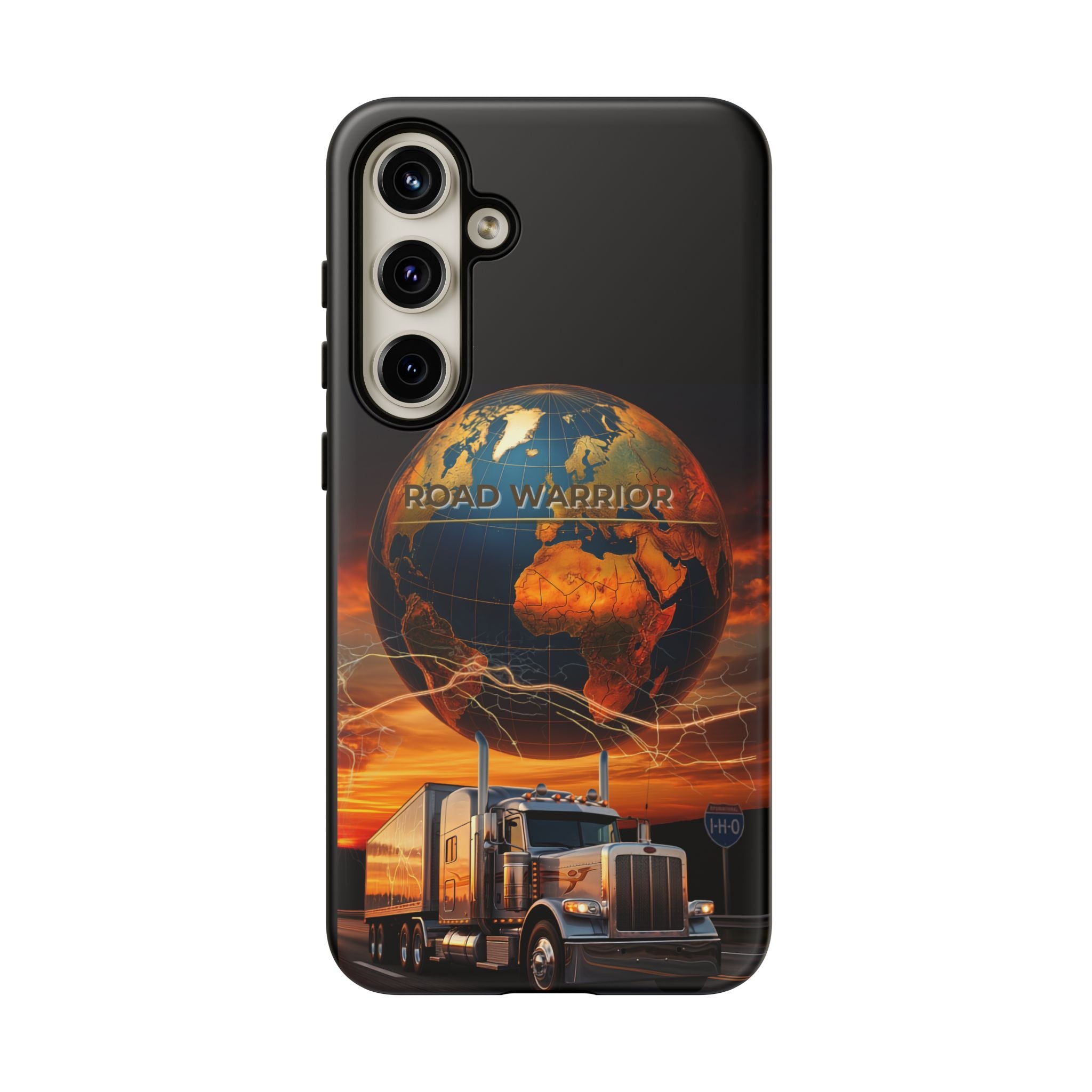 Truck Driver Phone Case — 'Global Road Warrior' Semi Truck Globe Tough Phone Cover