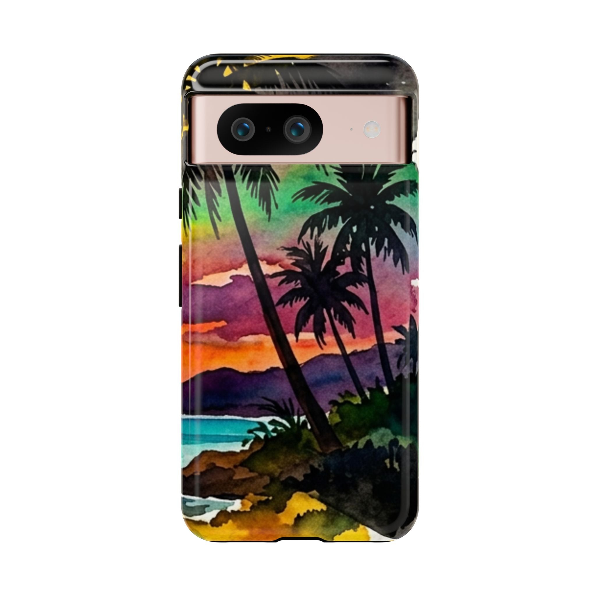 Tropical Sunset Phone Case – Palm Tree Beach Protective Cover
