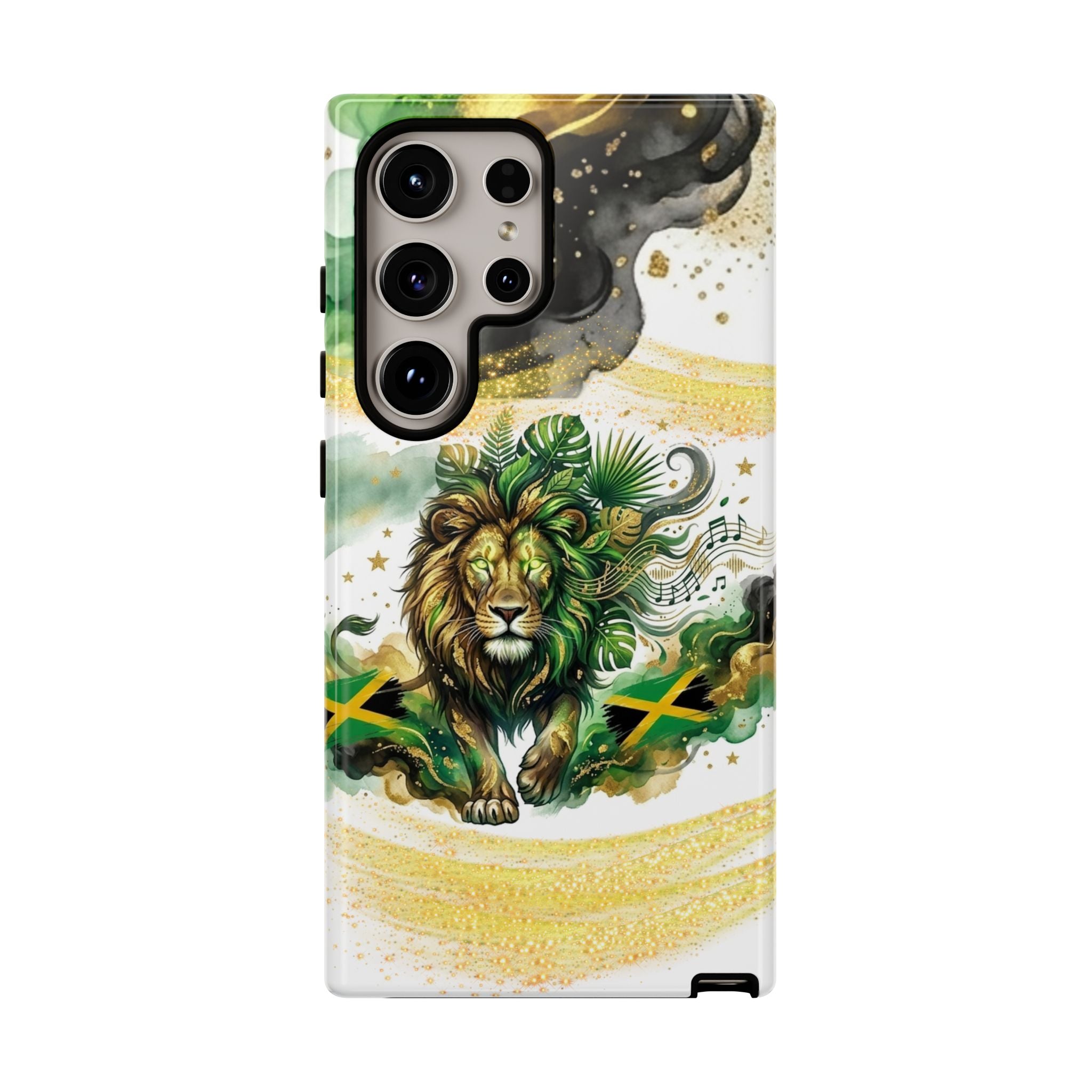 Reggae Lion Phone Case — Jamaican Flag Rasta Art Tough Phone Cover
