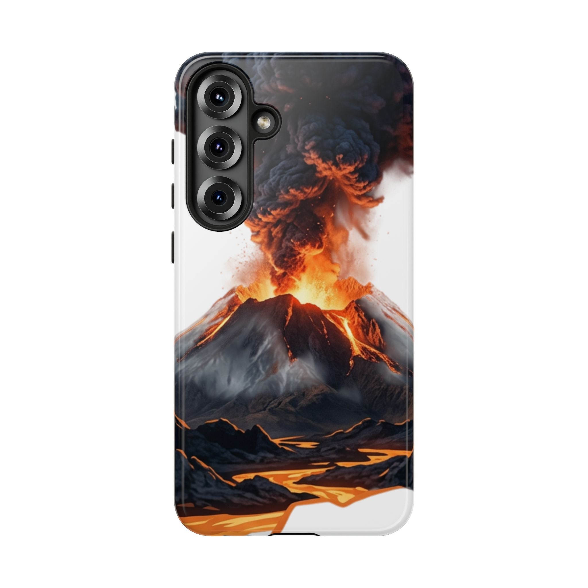 Volcano Eruption Tough Phone Case — Fiery Lava Protective Cover