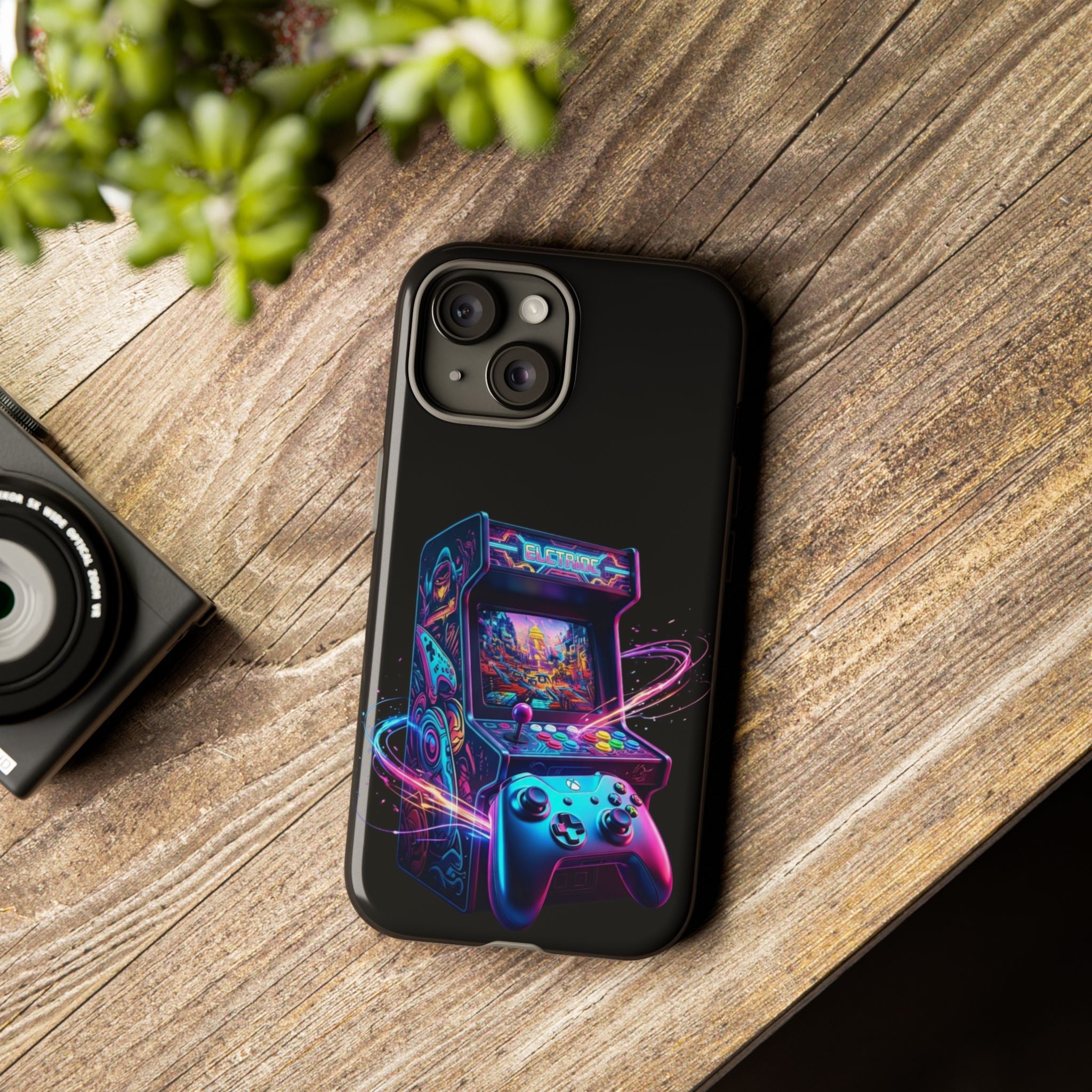 Retro Arcade Phone Case — Neon Gaming Controller Design