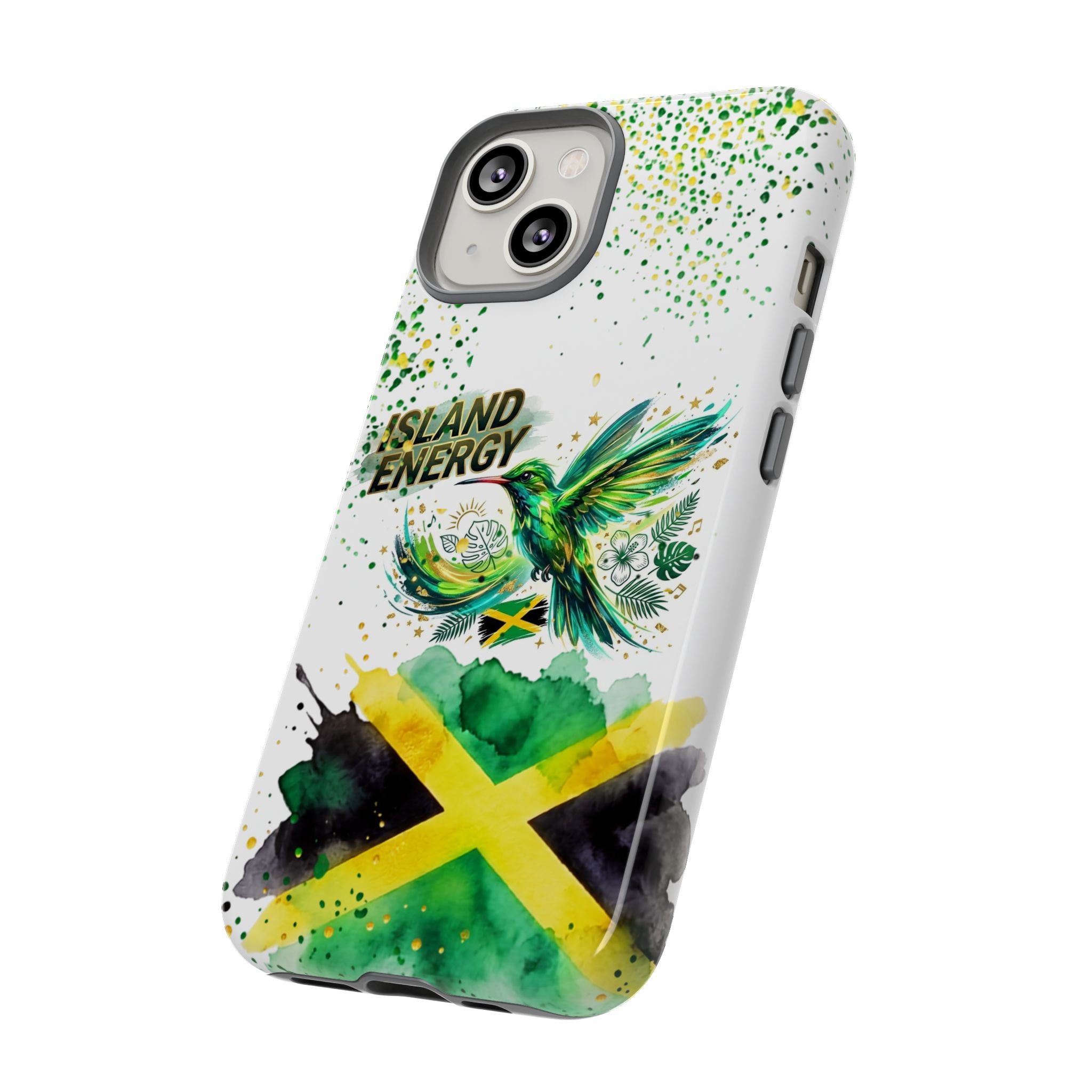 Island Energy Tough Phone Case — Colorful Hummingbird & Tropical Sunset Protective Cover