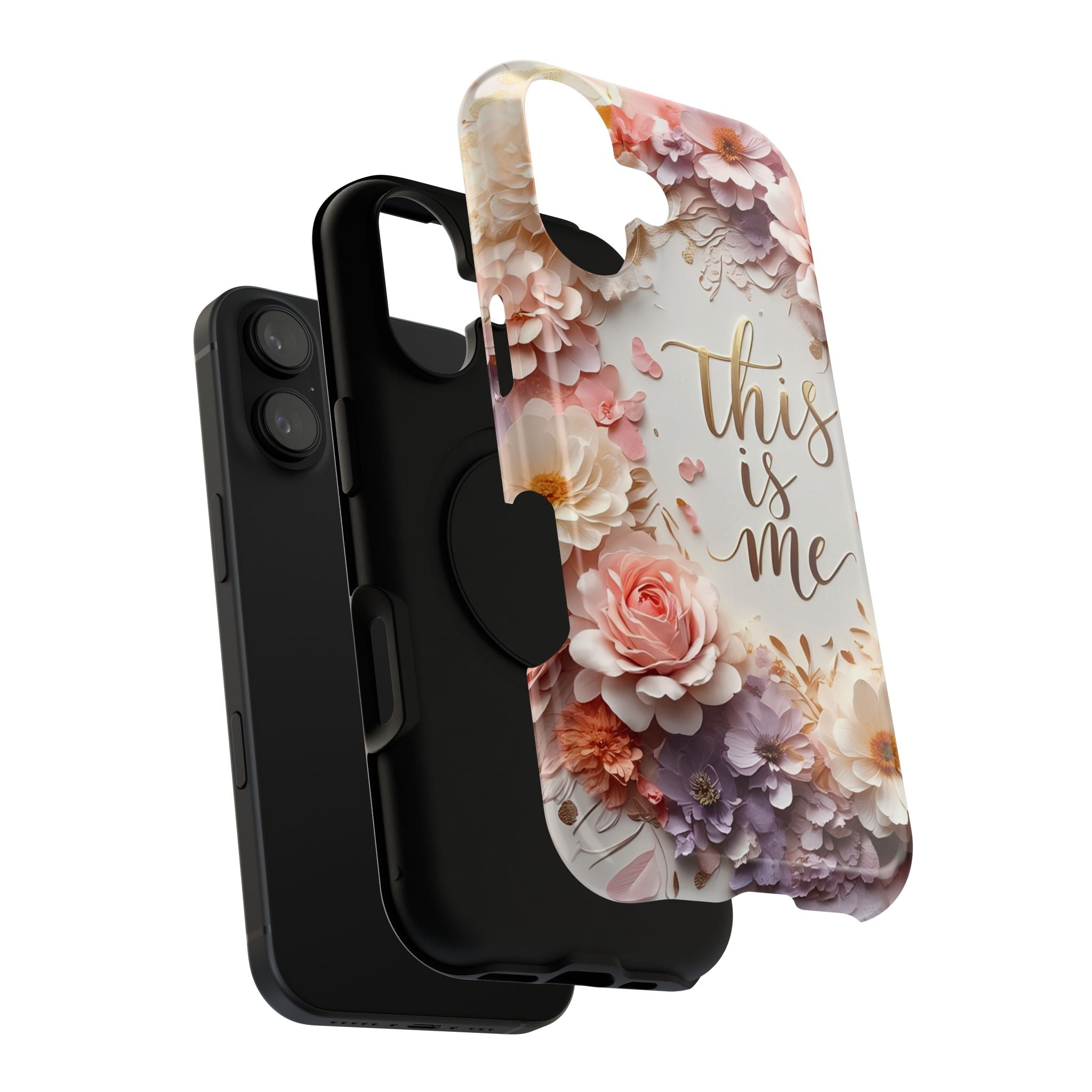 Floral "This Is Me" Phone Case — Impact-Resistant Floral Protective Cover