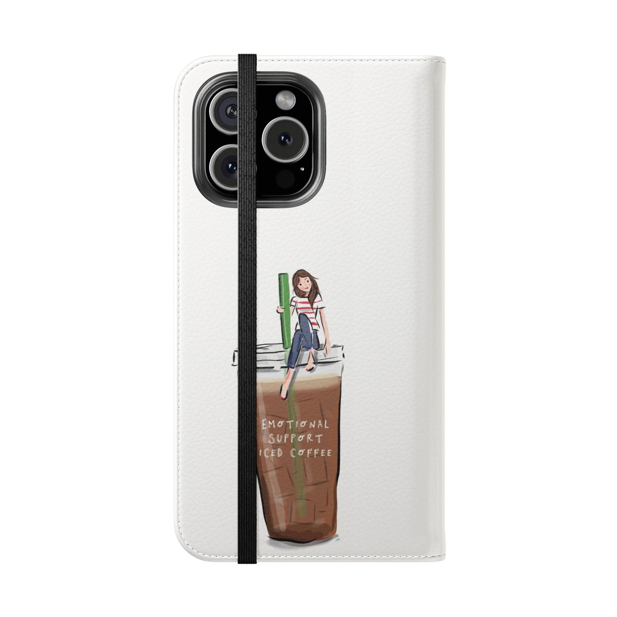 Flip Case — "Emotional Support Iced Coffee" Phone Wallet Case