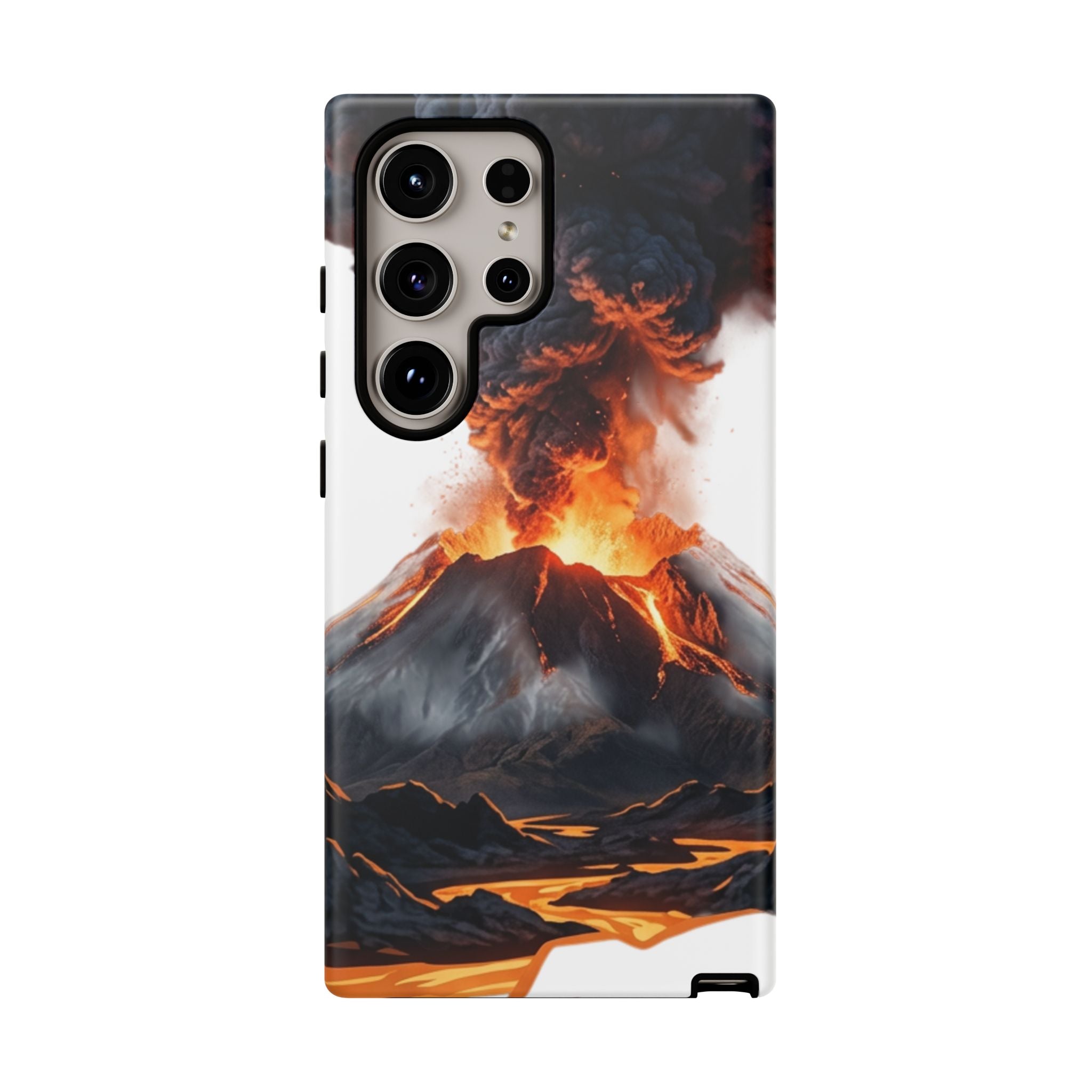 Volcano Eruption Tough Phone Case — Fiery Lava Protective Cover