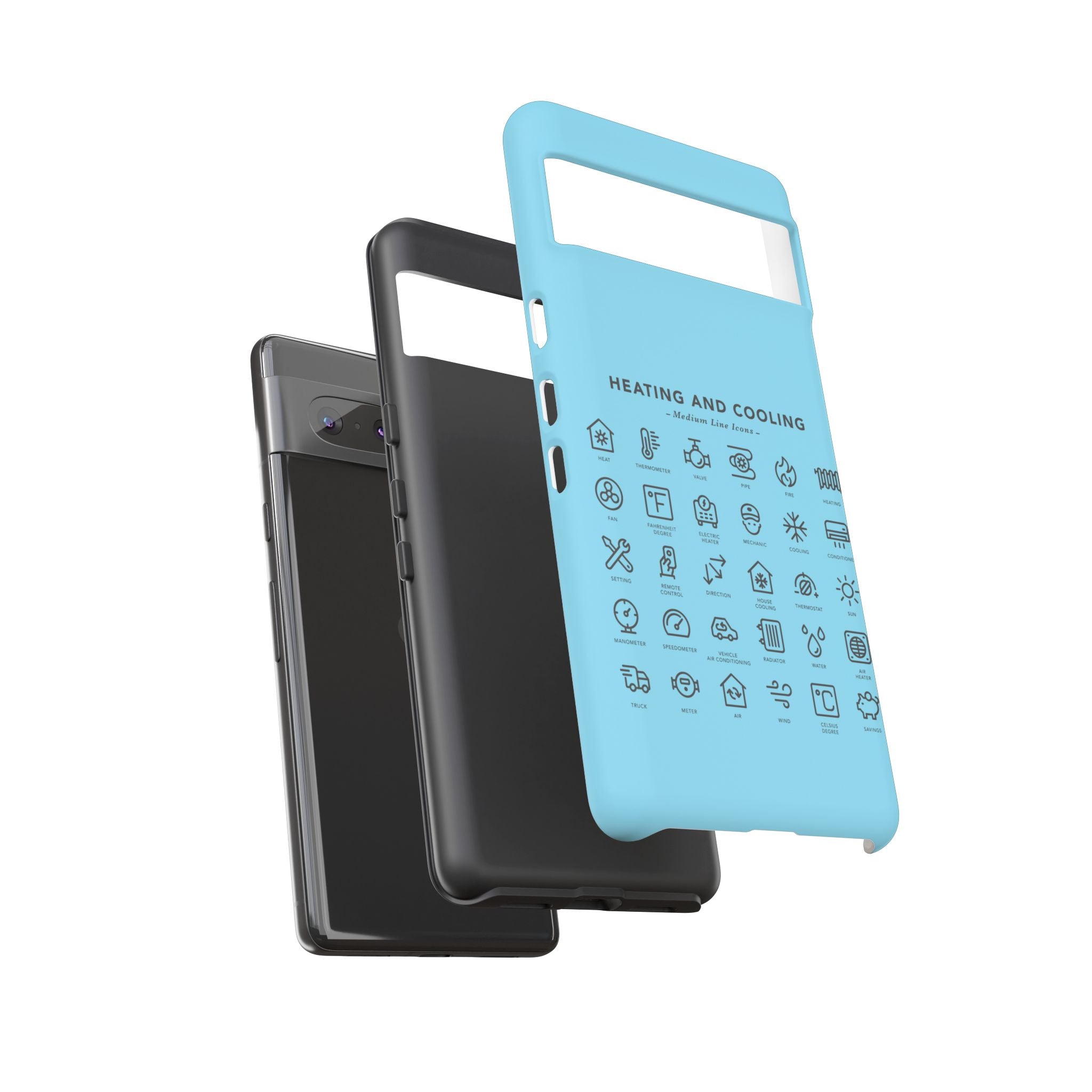 Heating and Cooling Icons Phone Case – HVAC Technician Protective Phone Cover