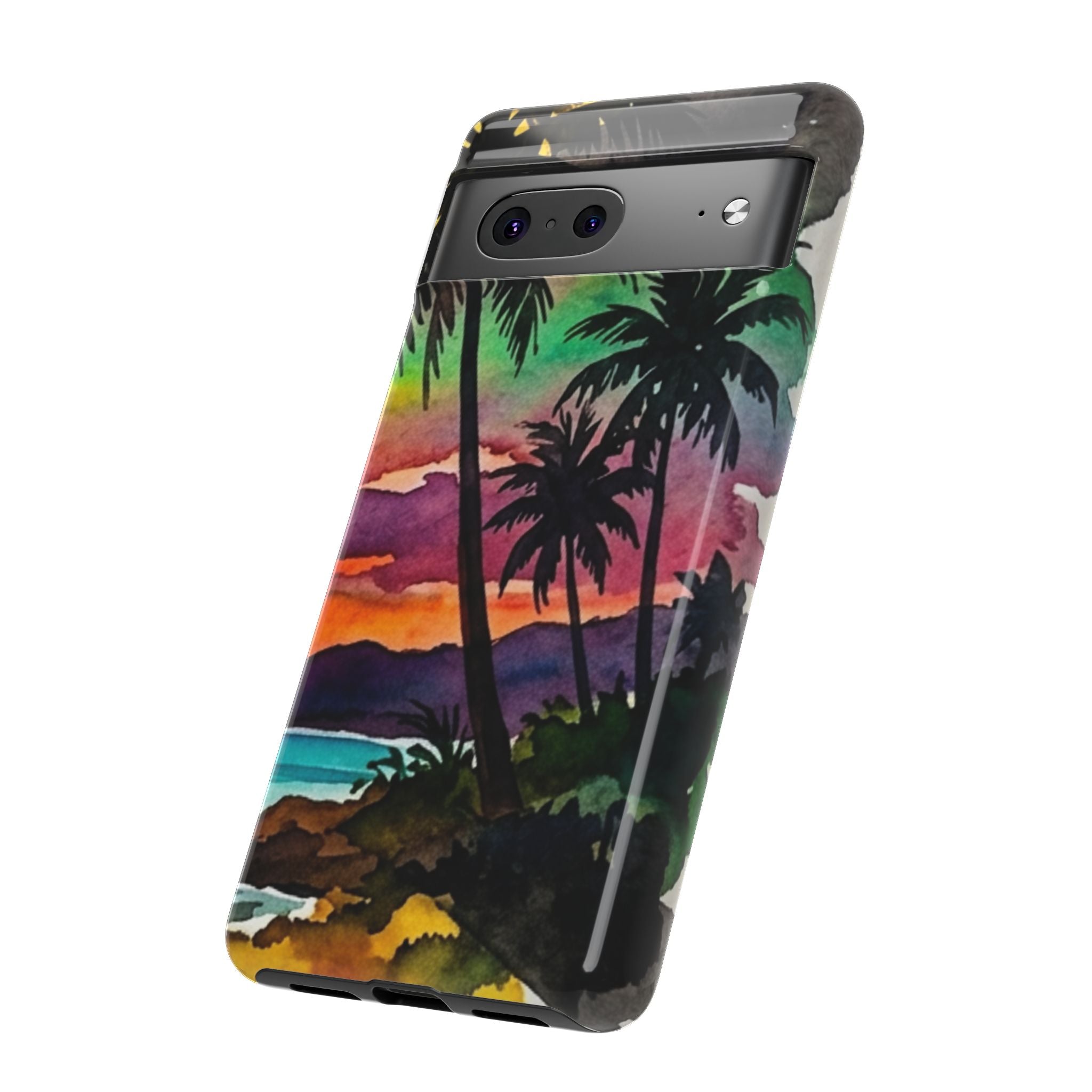 Tropical Sunset Phone Case – Palm Tree Beach Protective Cover