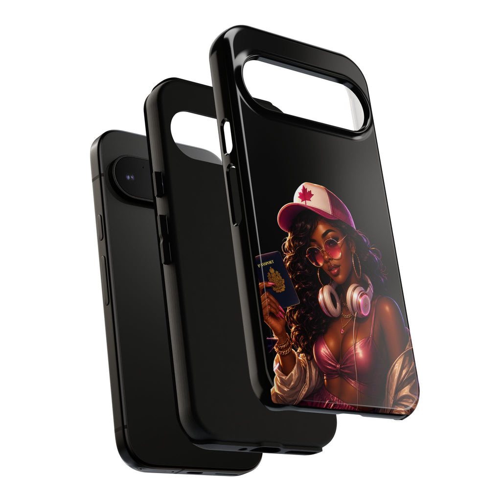 Phone Case — Stylish Urban Woman Design with Maple Cap