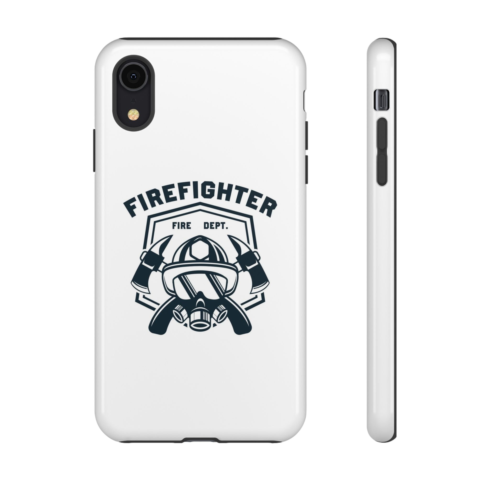 Firefighter Tough Phone Case — Fire Dept Helmet & Axes Protective Cover