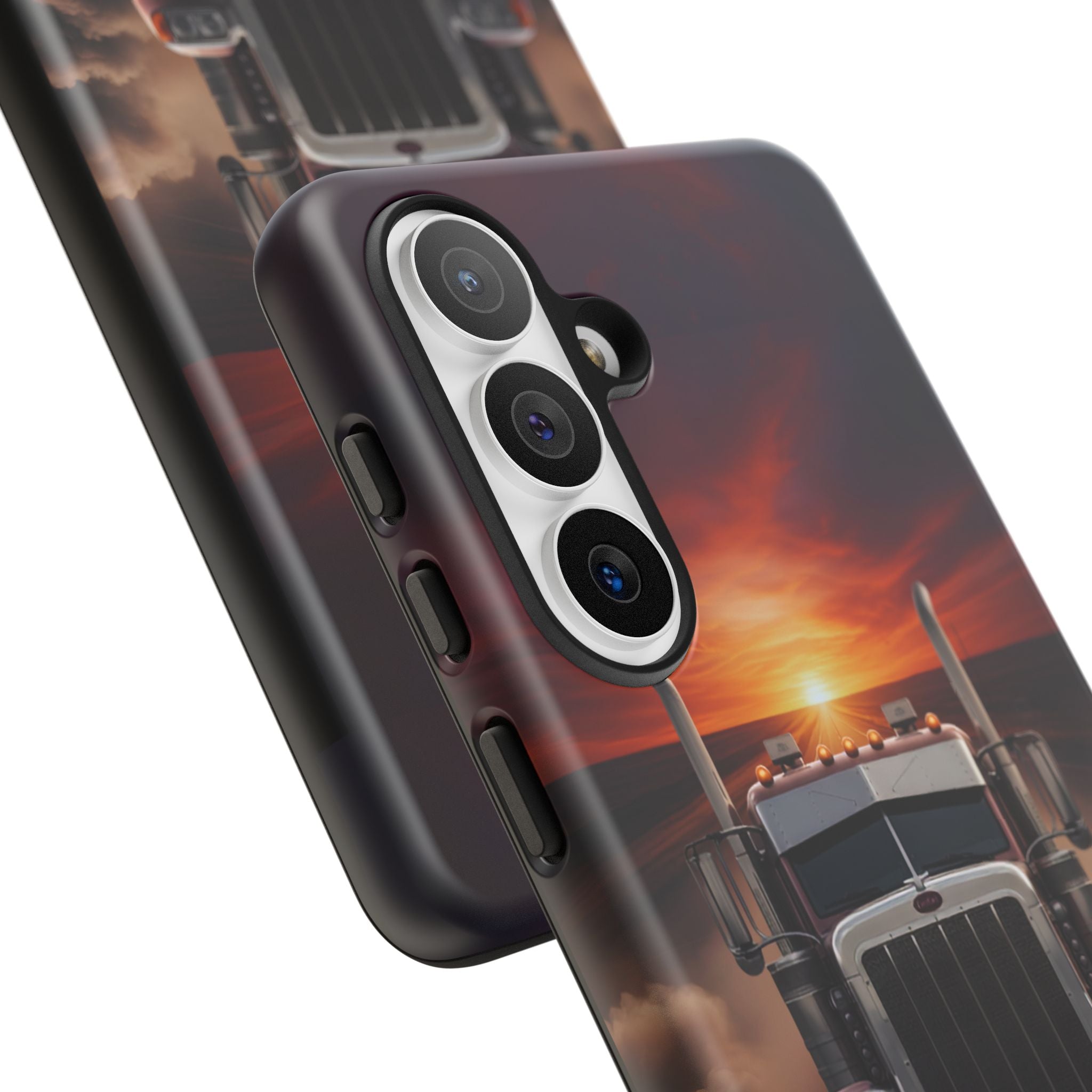 Truck Phone Case — "No Roads. No Limits." Sunset Semi Truck Protective Case