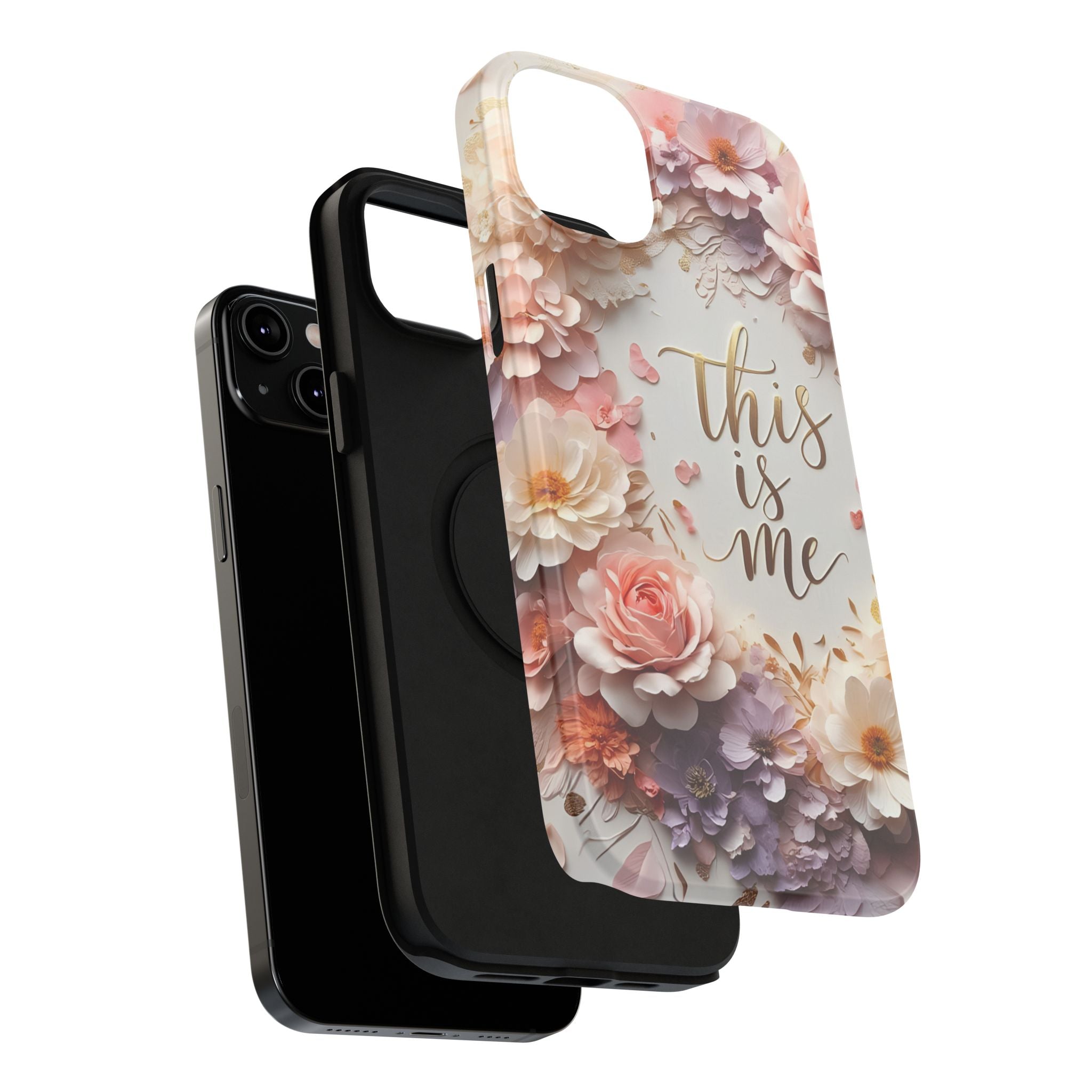 Floral "This Is Me" Phone Case — Impact-Resistant Floral Protective Cover