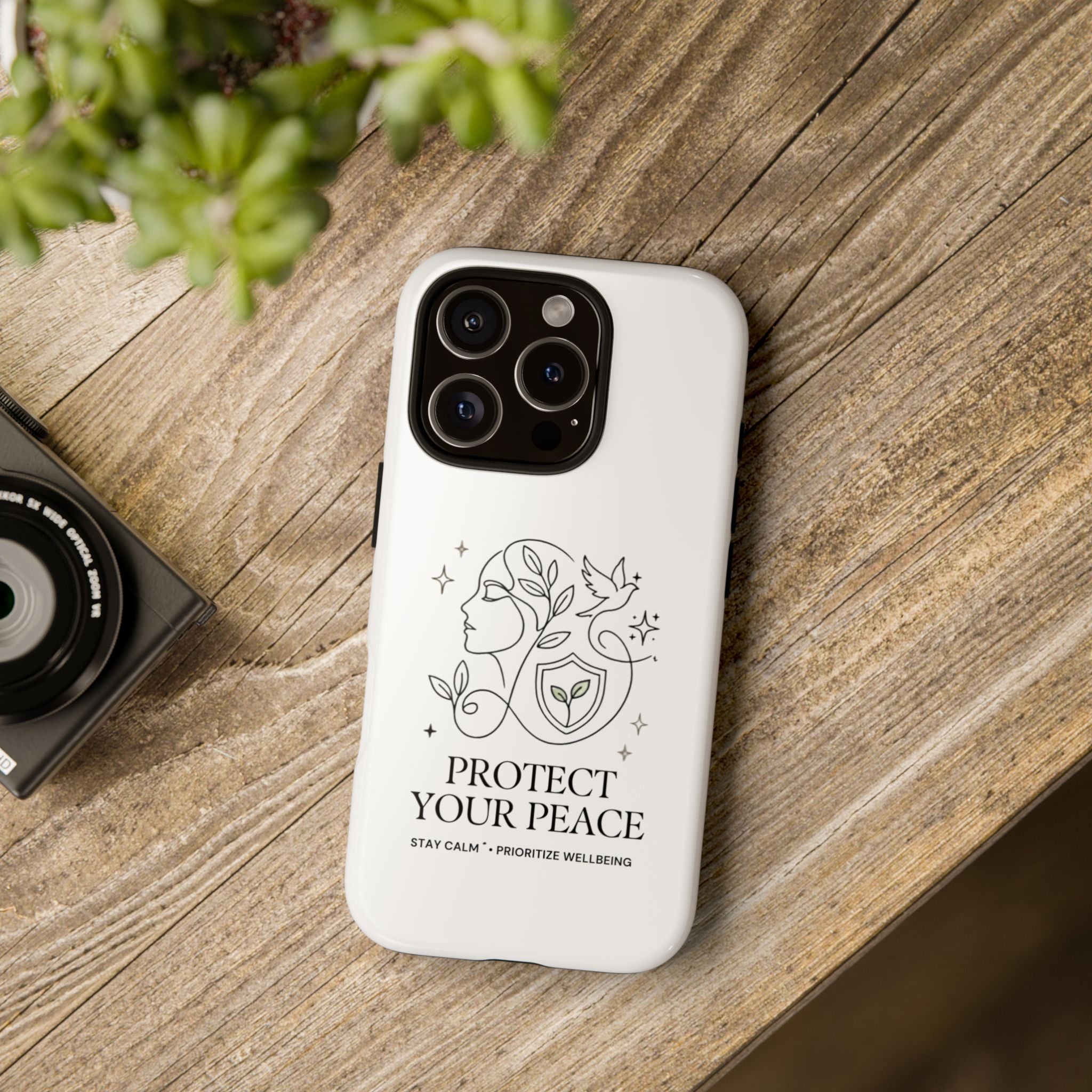 Protect Your Peace Phone Case – Minimalist Wellness iPhone Cover