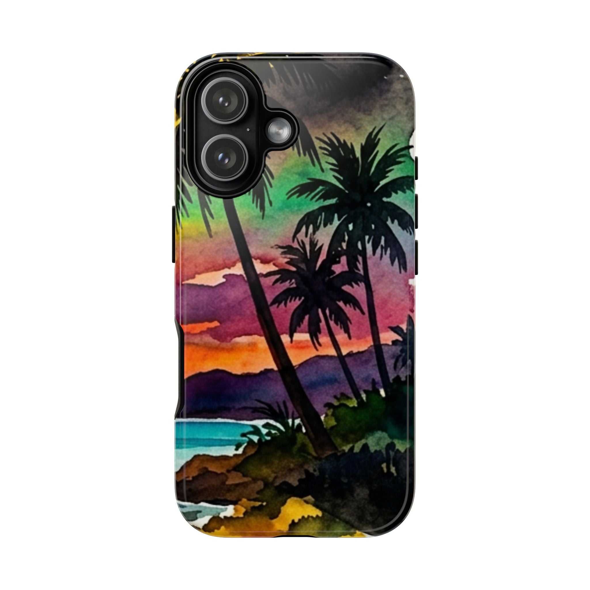 Tropical Sunset Phone Case – Palm Tree Beach Protective Cover